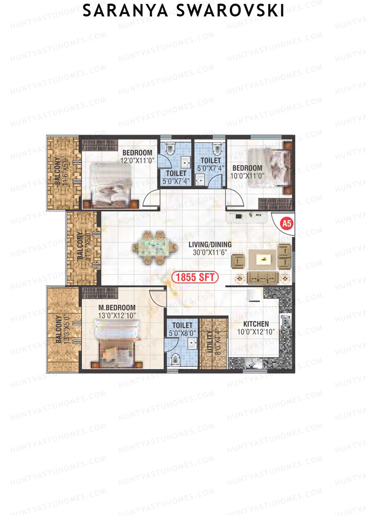 Saranya Swarovski Block B Unit B5 Floor Plan