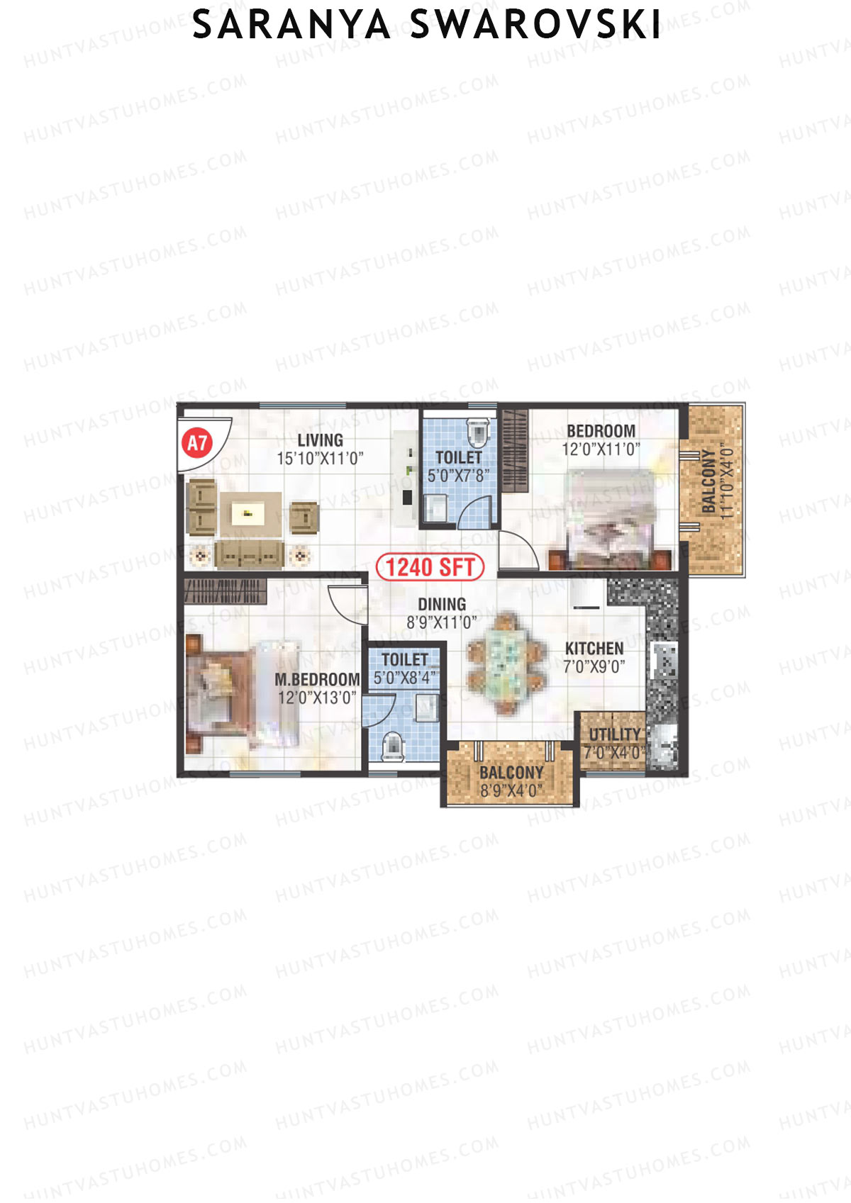 Saranya Swarovski Block B Unit B7 Floor Plan