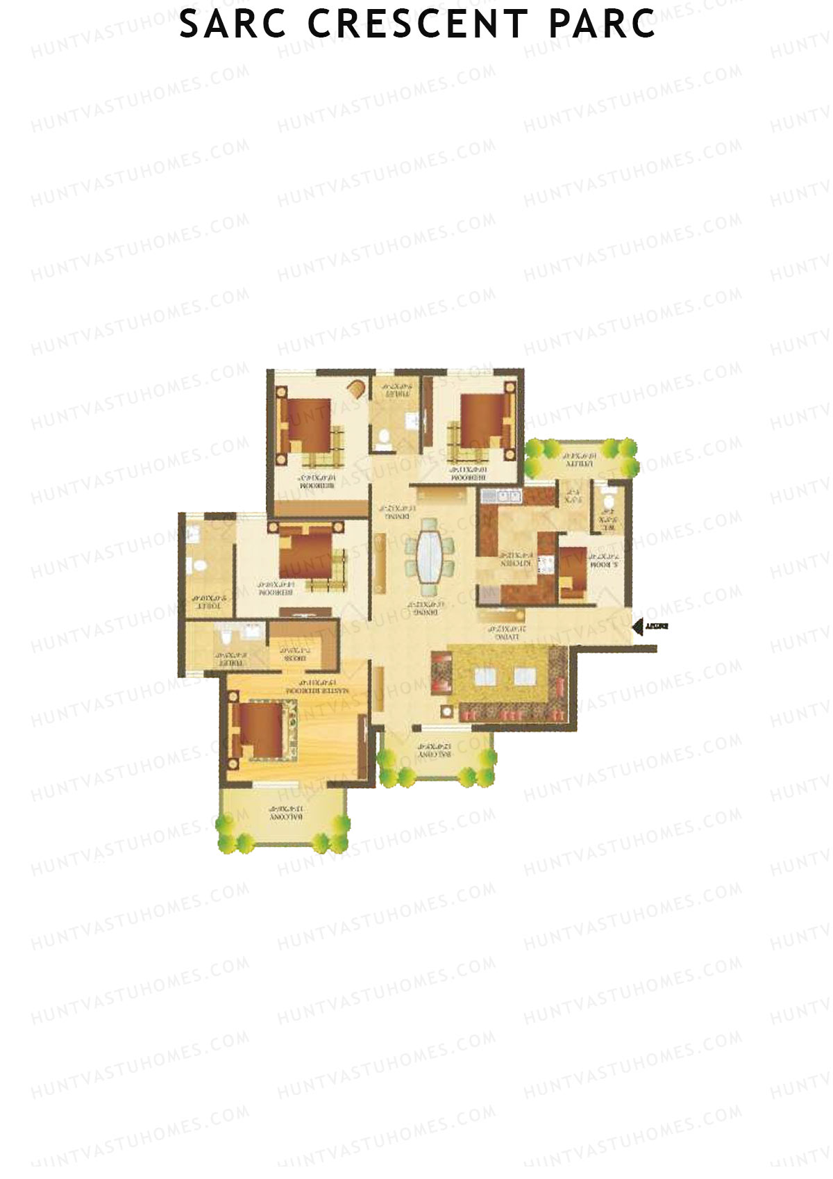 Sare Crescent Parc Tower 12 Unit 3 Floor Plan