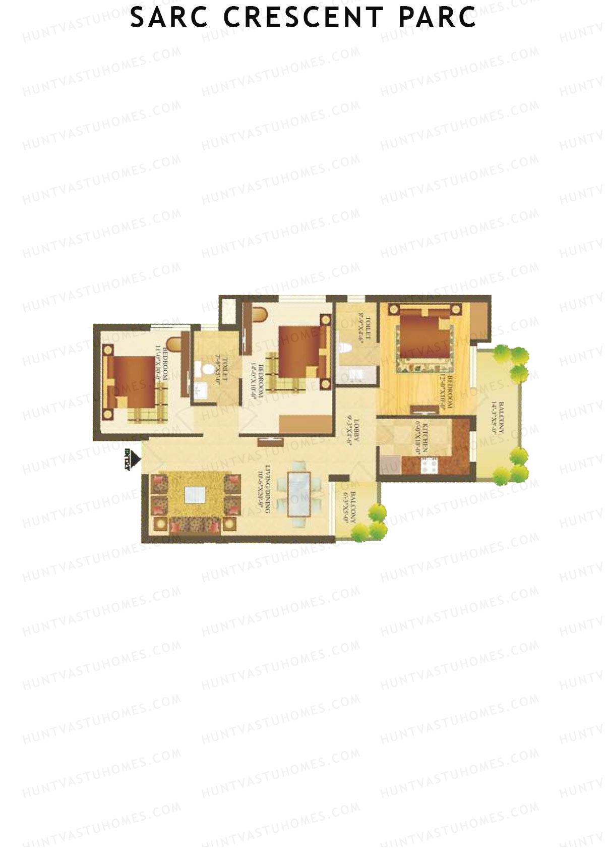 Sare Crescent Parc Tower 14 Unit 2 Floor Plan