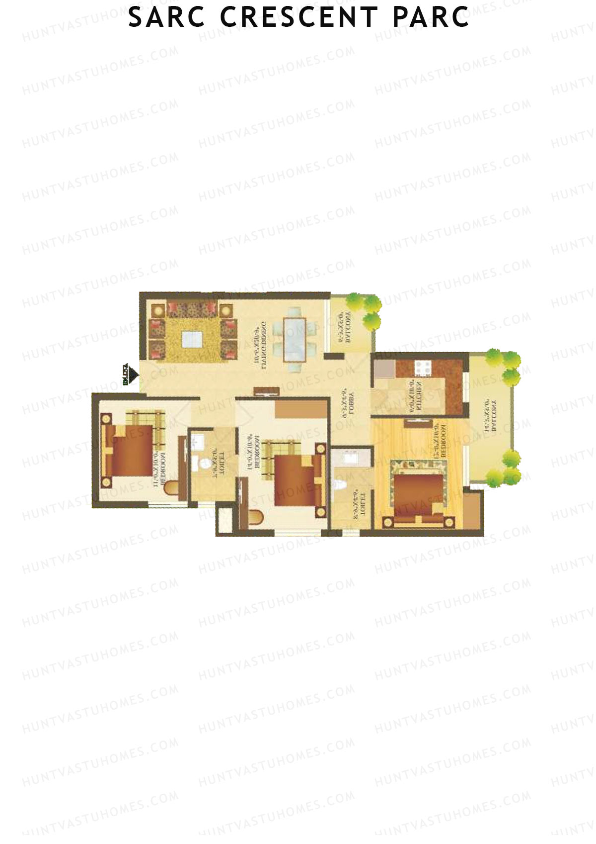 Sare Crescent Parc Tower 14 Unit 3 Floor Plan