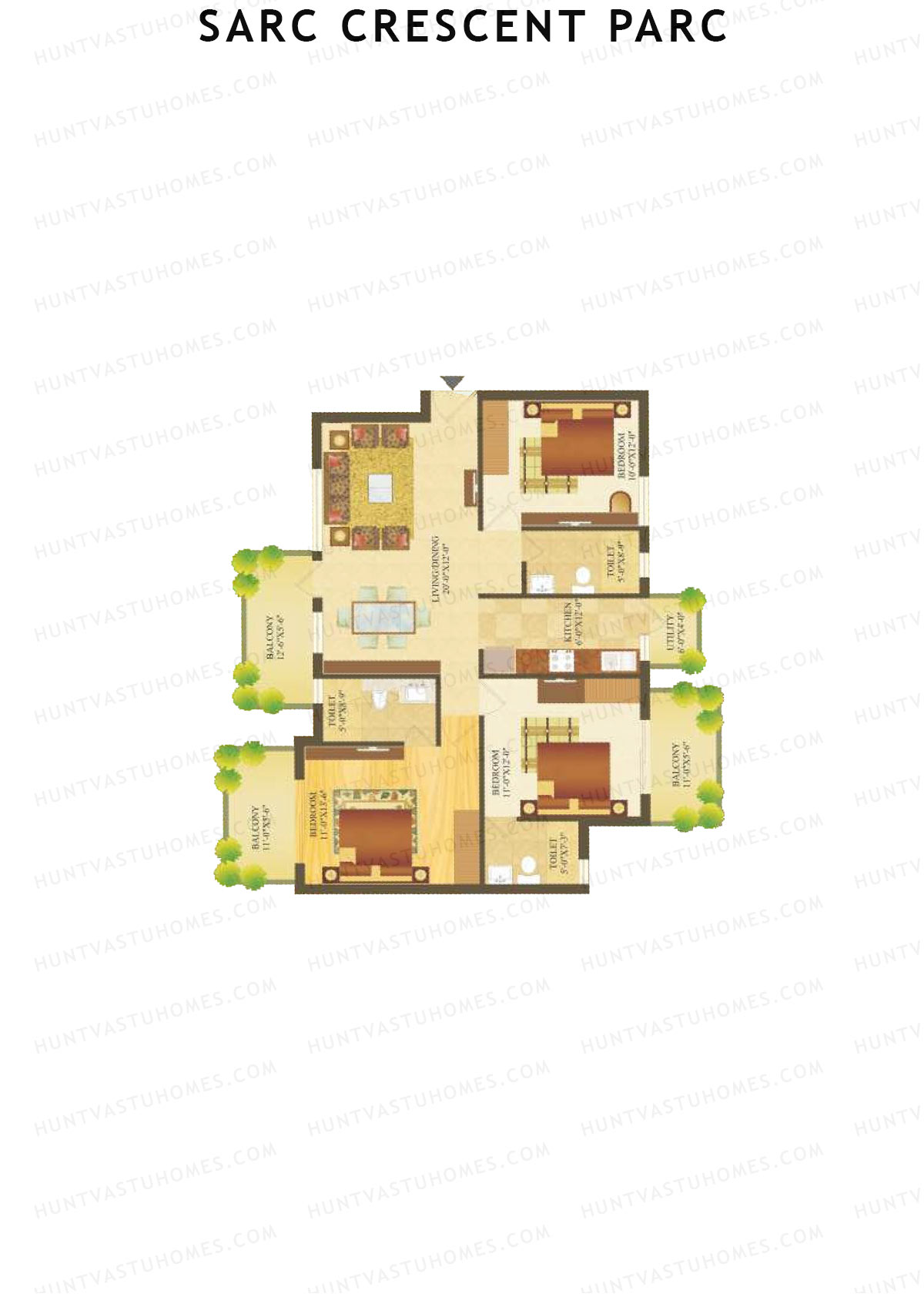 Sare Crescent Parc Tower 14 Unit 4 Floor Plan