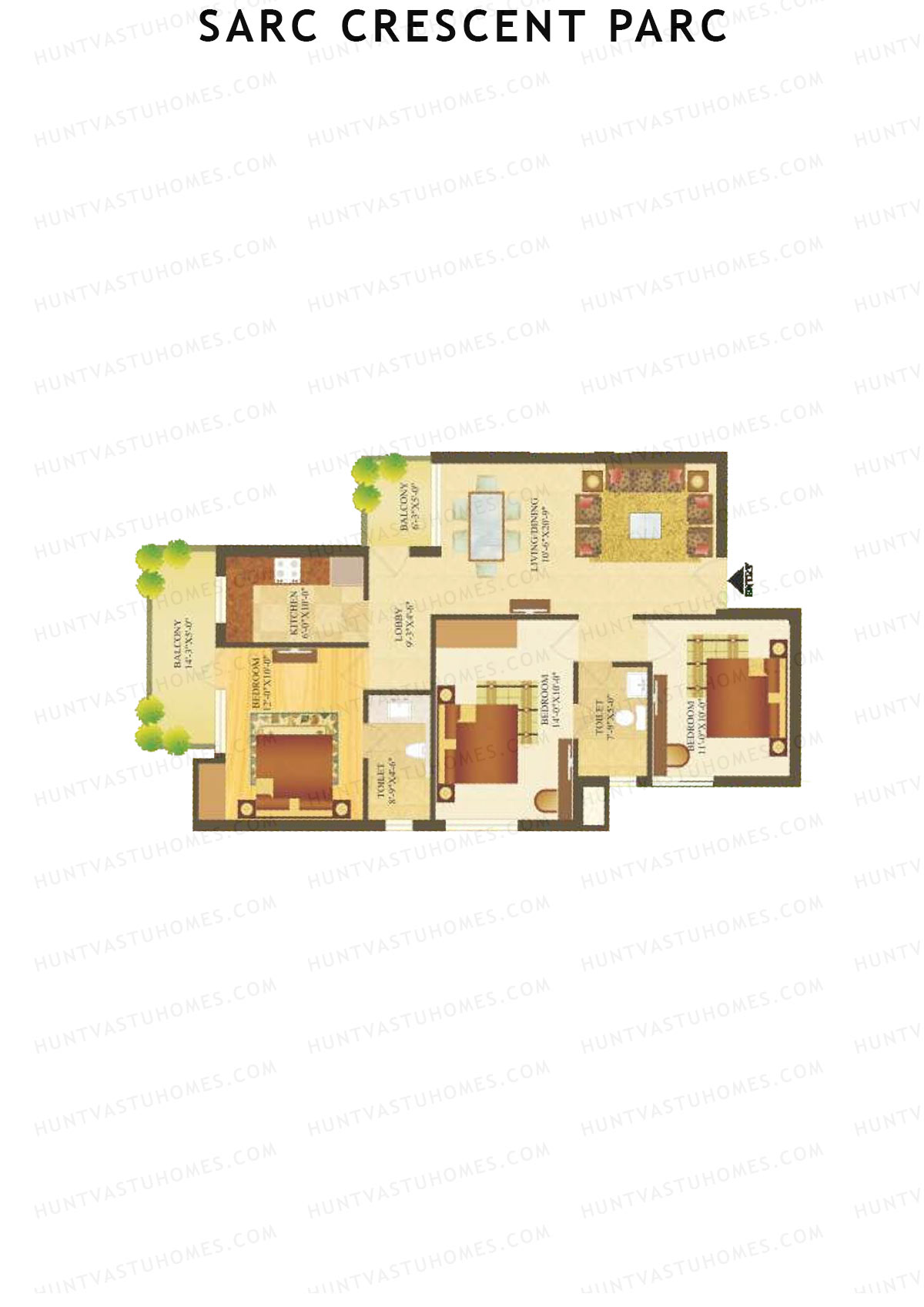 Sare Crescent Parc Tower 14 Unit 5 Floor Plan