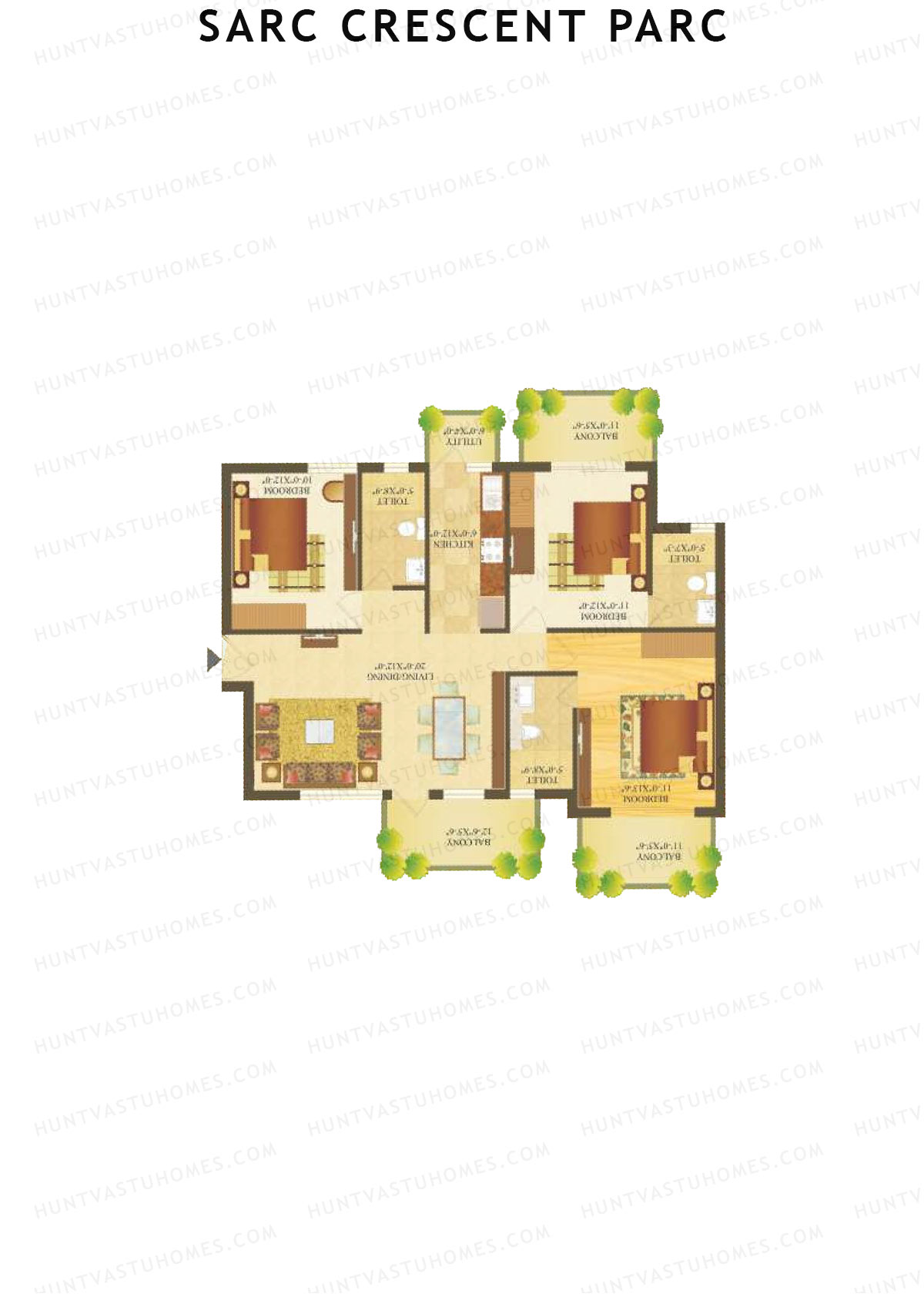 Sare Crescent Parc Tower 2 Unit 1 Floor Plan