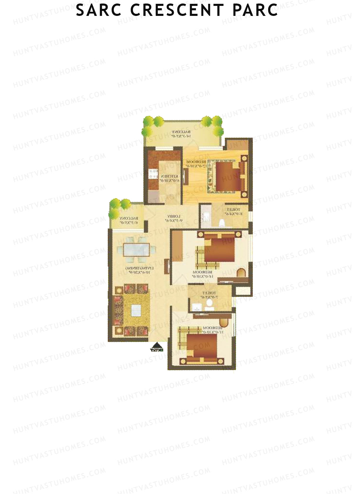 Sare Crescent Parc Tower 2 Unit 2 Floor Plan