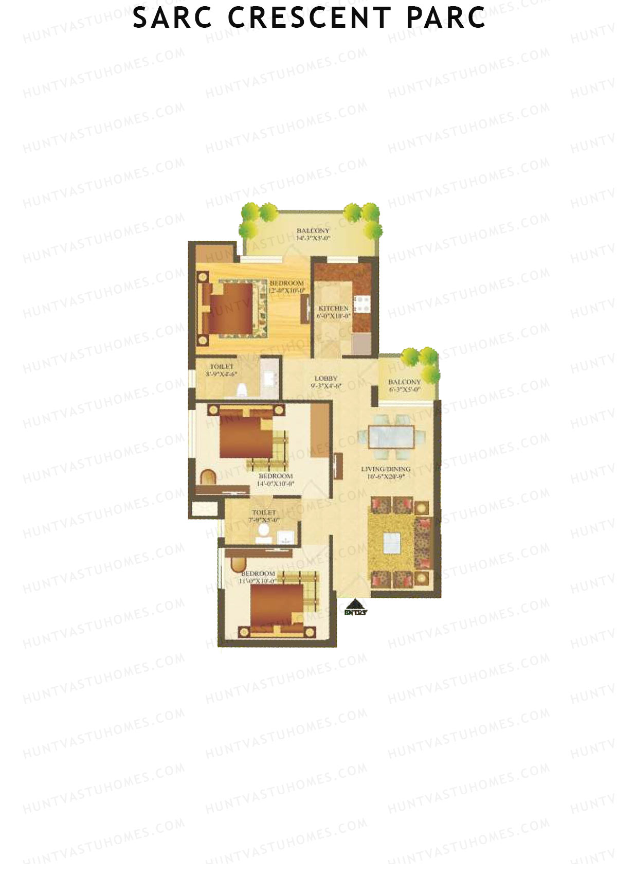 Sare Crescent Parc Tower 2 Unit 3 Floor Plan