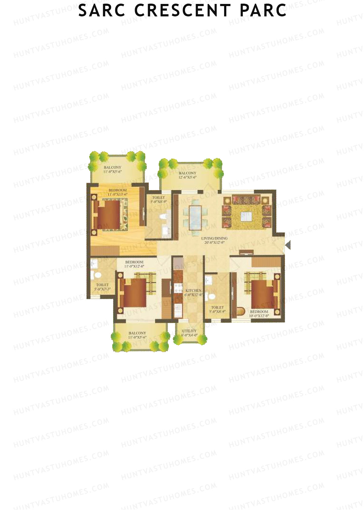 Sare Crescent Parc Tower 2 Unit 4 Floor Plan