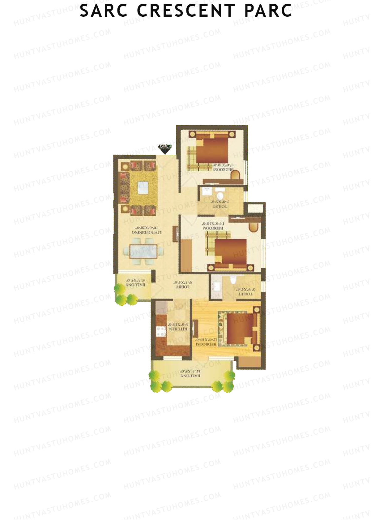 Sare Crescent Parc Tower 2 Unit 6 Floor Plan