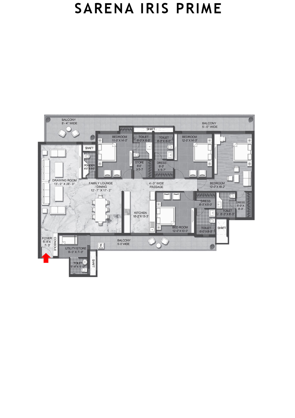 Sarena Iris Prime Tower A Unit 1 (Type 1) Floor Plan