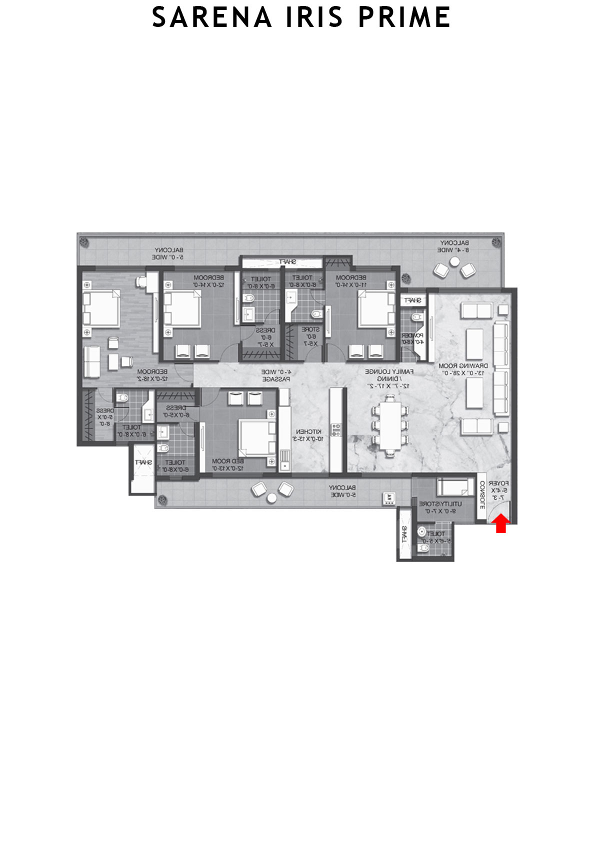 Sarena Iris Prime Tower A Unit 2 (Type 1) Floor Plan