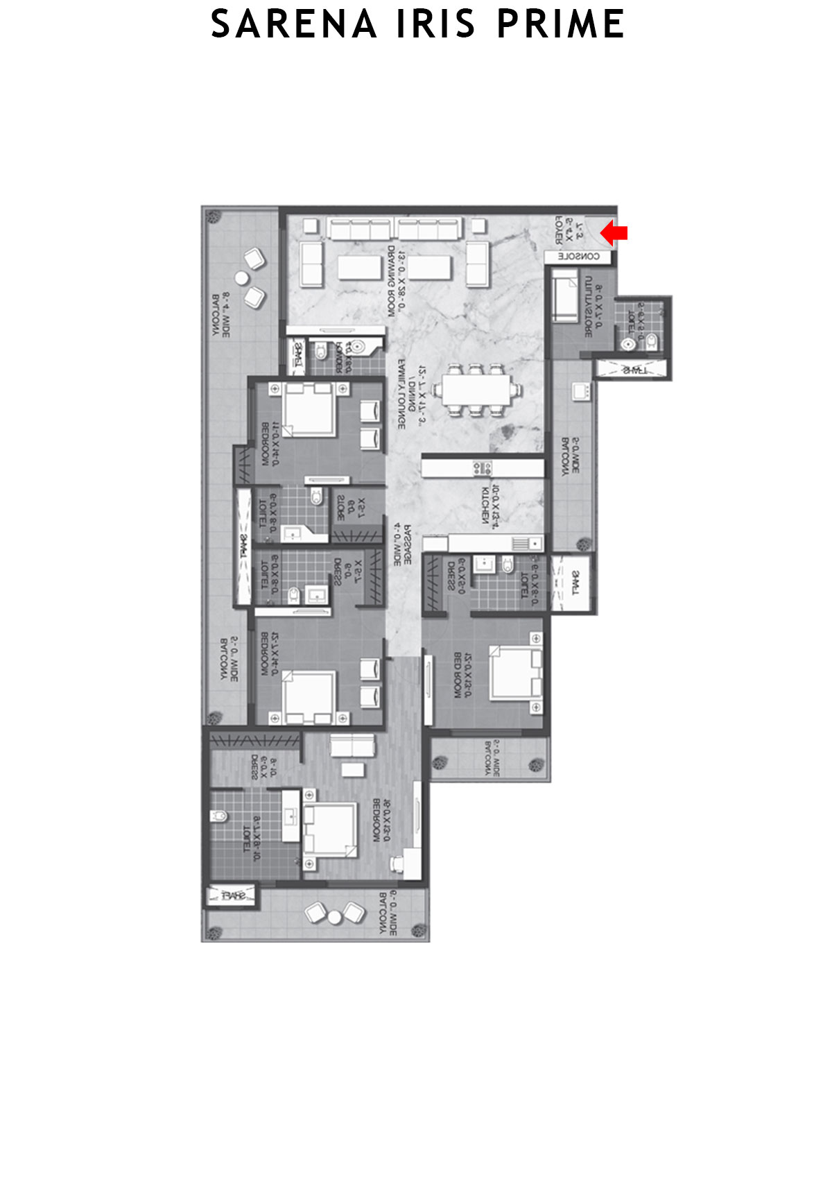 Sarena Iris Prime Tower A Unit 3 (Type 2) Floor Plan