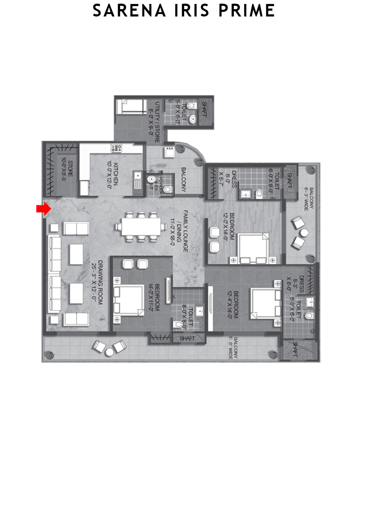 Sarena Iris Prime Tower B Unit 2 (Type 2) Floor Plan