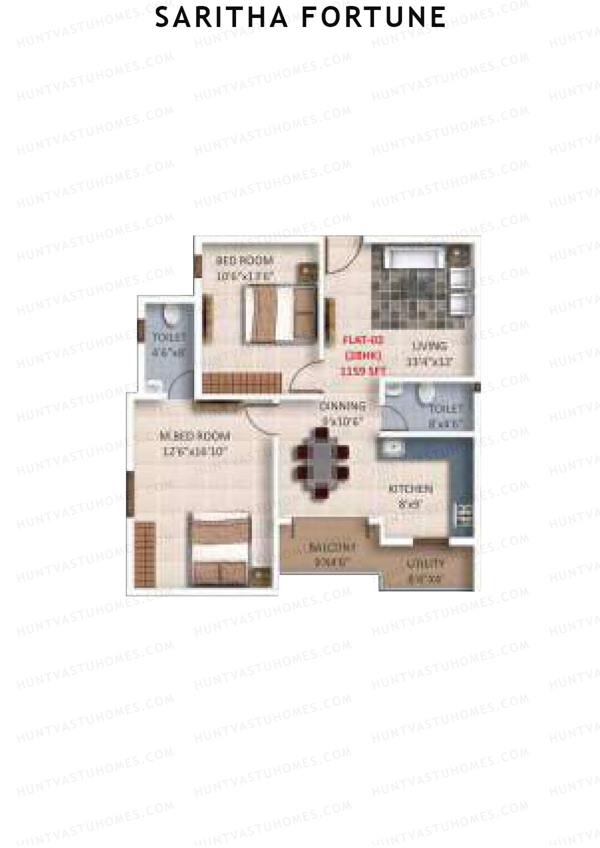 Saritha Fortune Block A Unit 2 Floor Plan