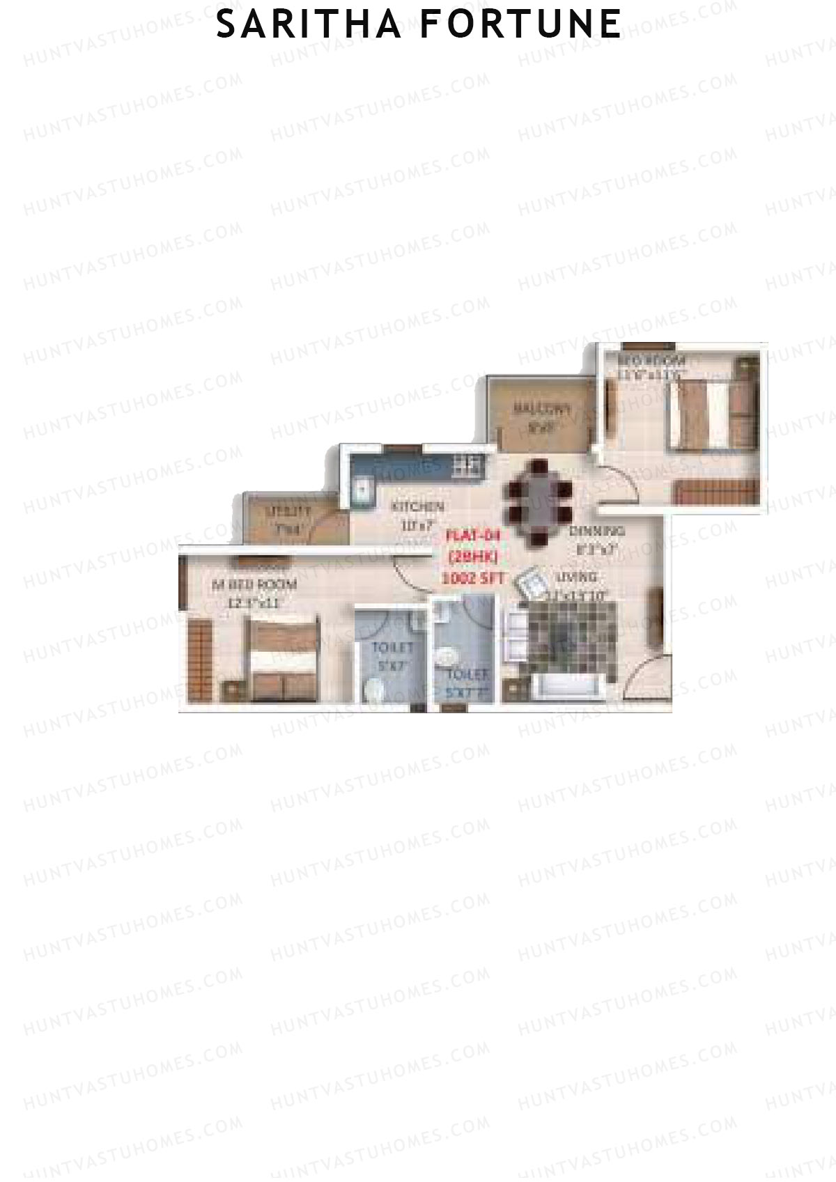 Saritha Fortune Block A Unit 4 Floor Plan