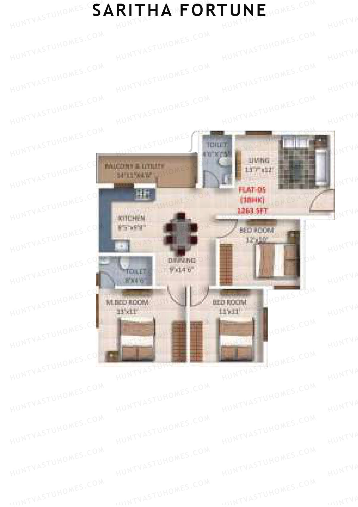 Saritha Fortune Block A Unit 5 Floor Plan