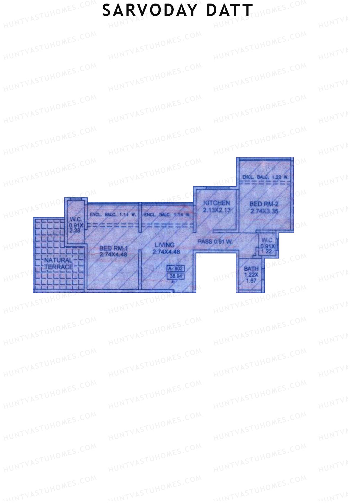 Sarvoday Datt Wing A Unit 2 Floor Plan