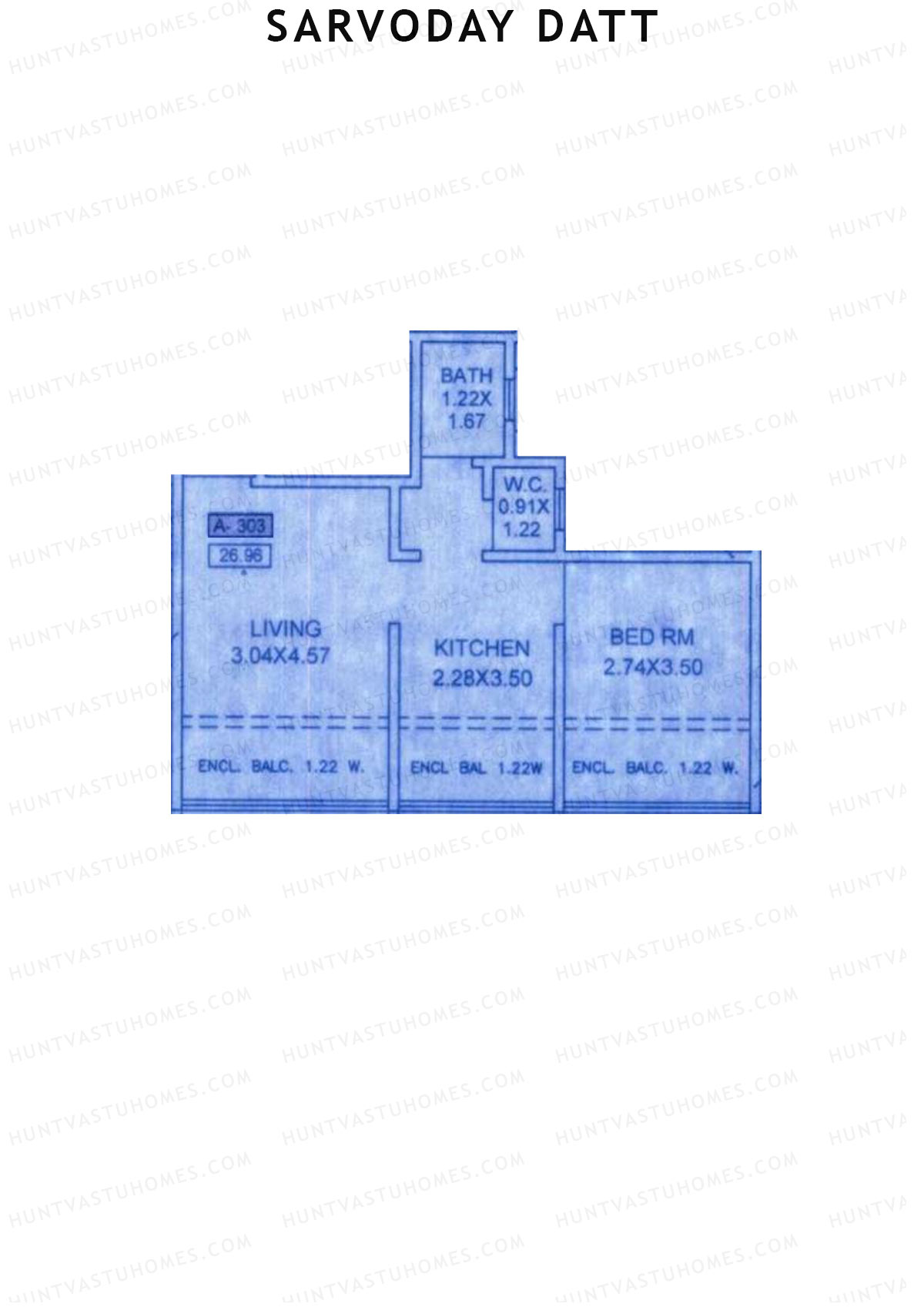 Sarvoday Datt Wing A Unit 3 Floor Plan