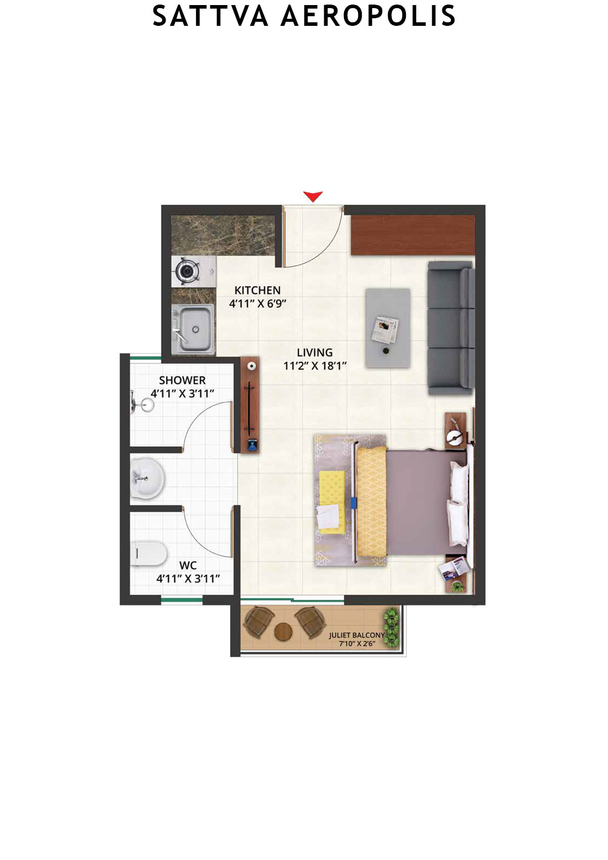 Sattva Aeropolis Block B Unit 1 Floor Plan