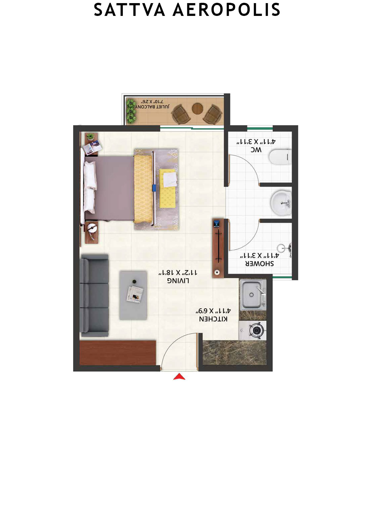 Sattva Aeropolis Block B Unit 3 Floor Plan
