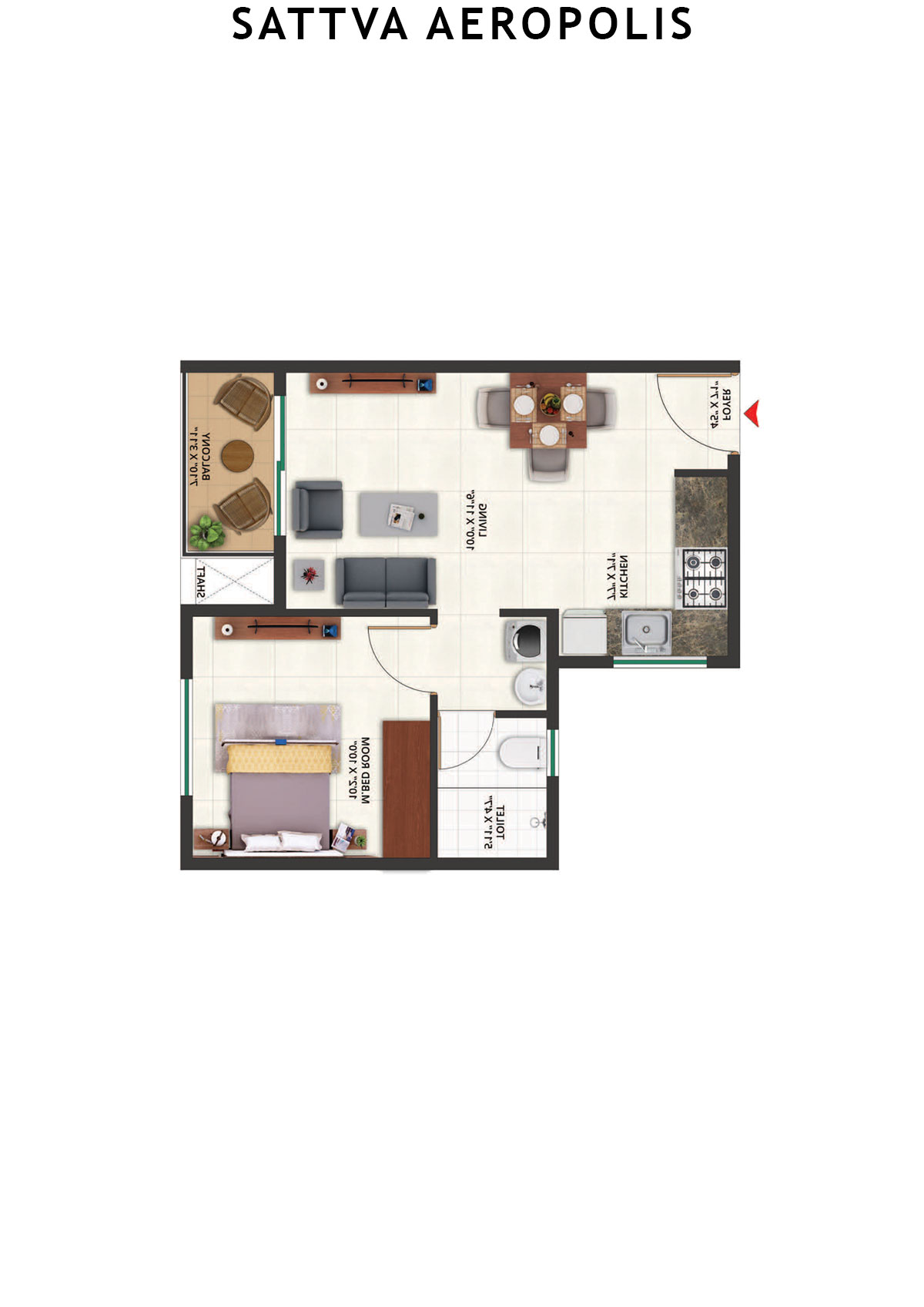Sattva Aeropolis Block C Wing 4 Unit 11 Floor Plan