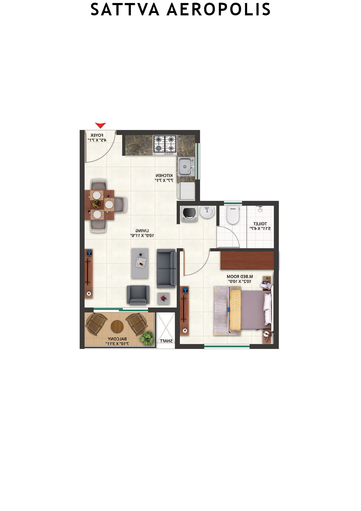 Sattva Aeropolis Block C Wing 4 Unit 2 Floor Plan