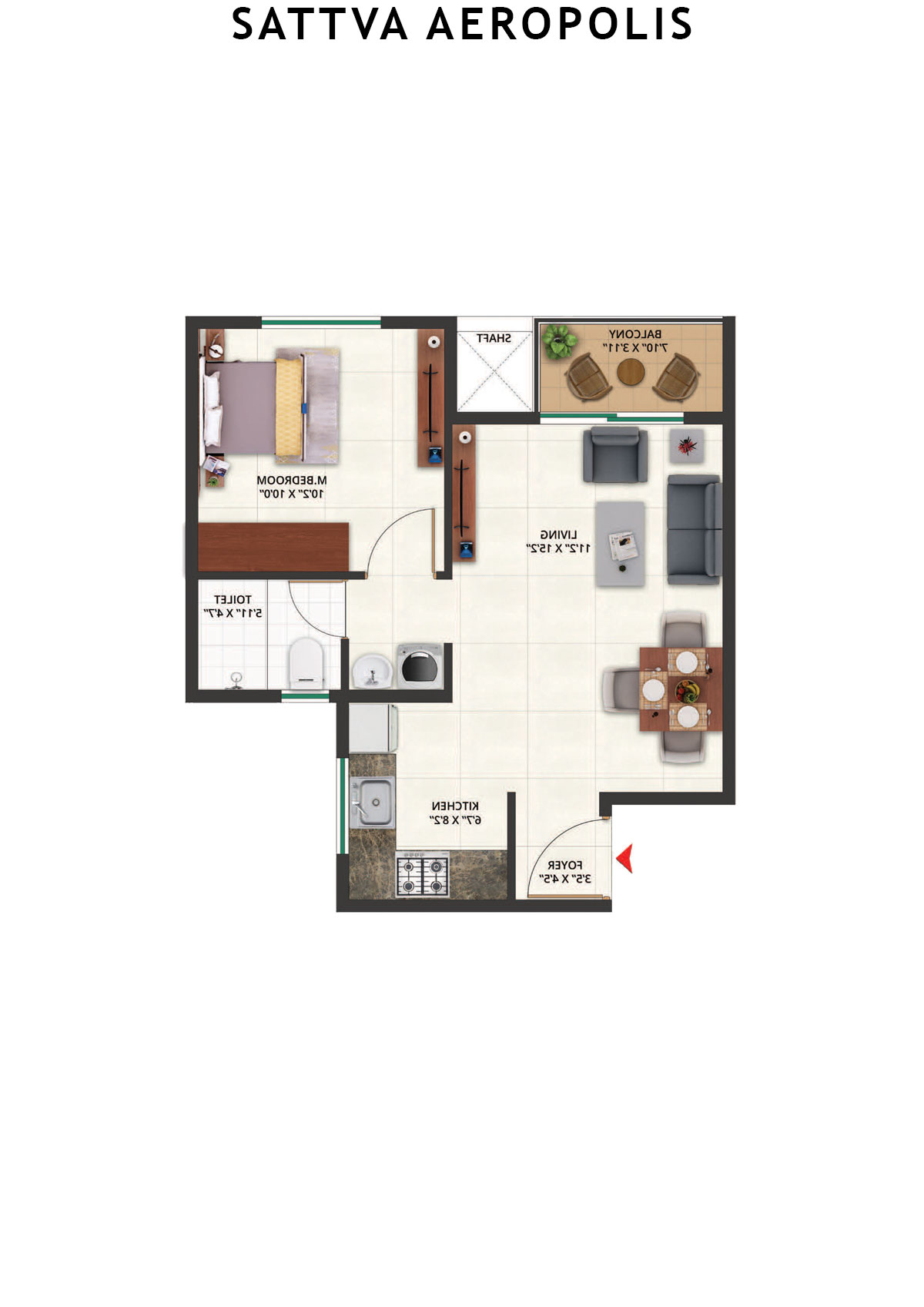 Sattva Aeropolis Block C Wing 4 Unit 5 Floor Plan