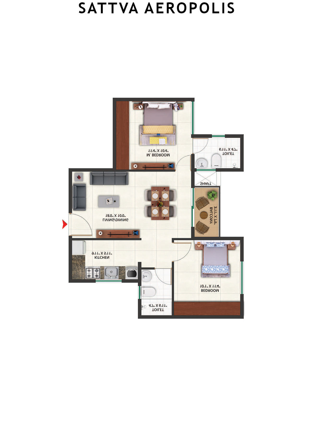 Sattva Aeropolis Block C Wing 5 Unit 3 Floor Plan