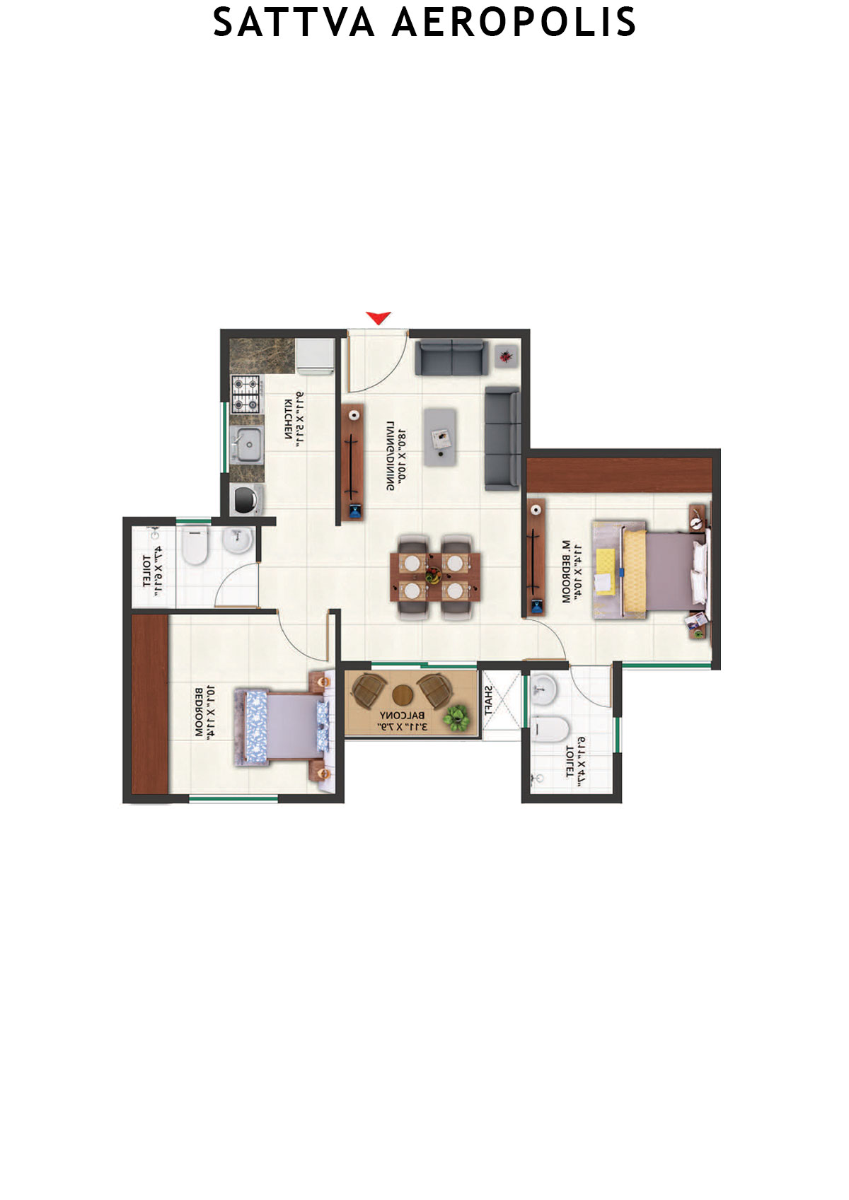 Sattva Aeropolis Block C Wing 6 Unit 6 Floor Plan