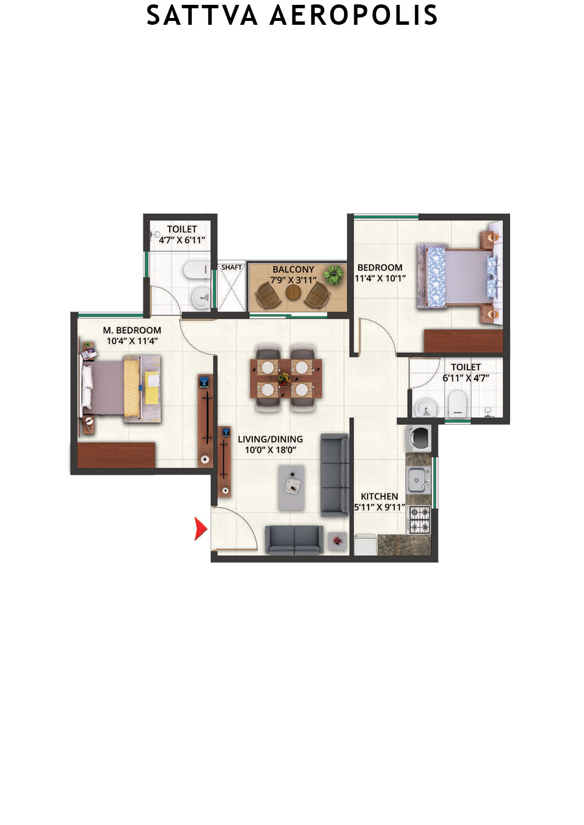 Sattva Aeropolis Block C Wing 6 Unit 8 Floor Plan