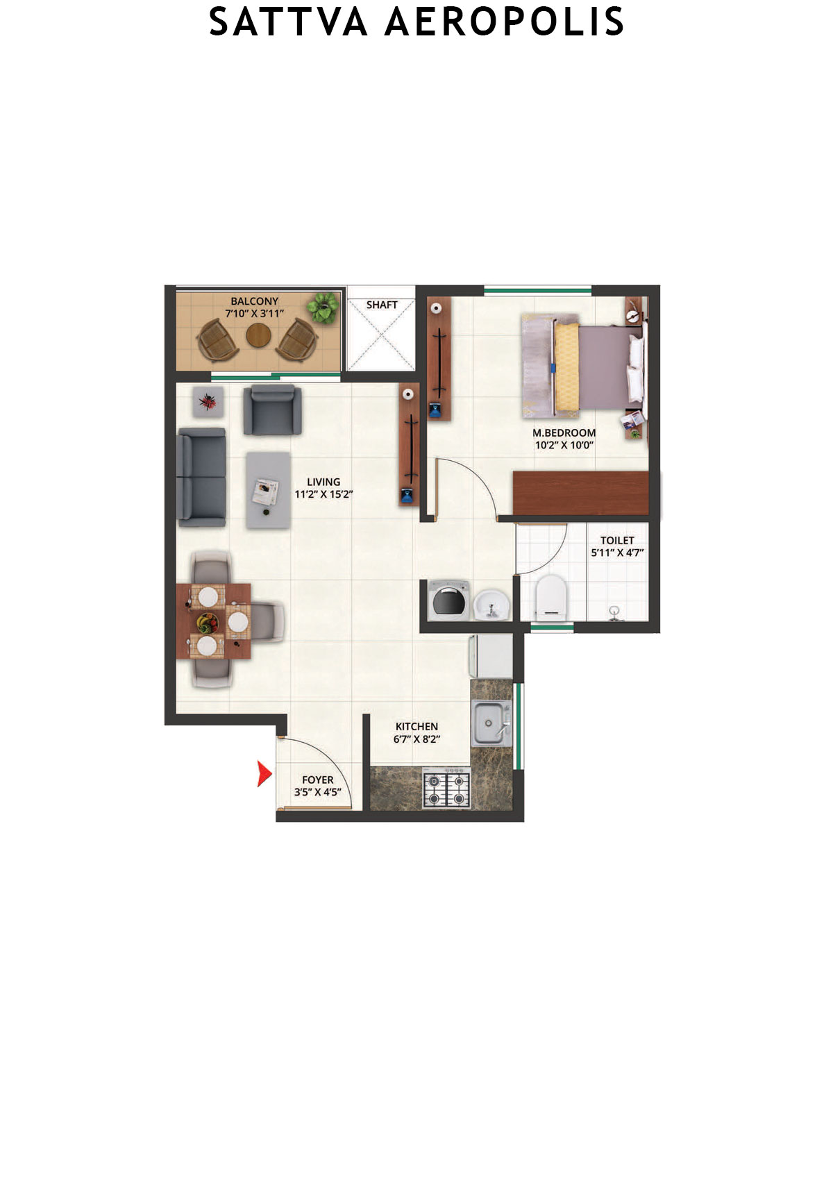 Sattva Aeropolis Block D Wing 10 Unit 1 Floor Plan
