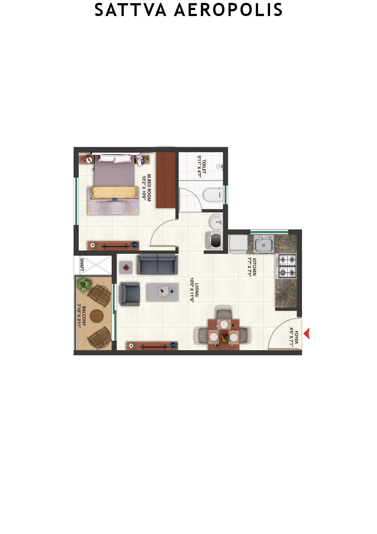 Sattva Aeropolis Block D Wing 10 Unit 8 Floor Plan