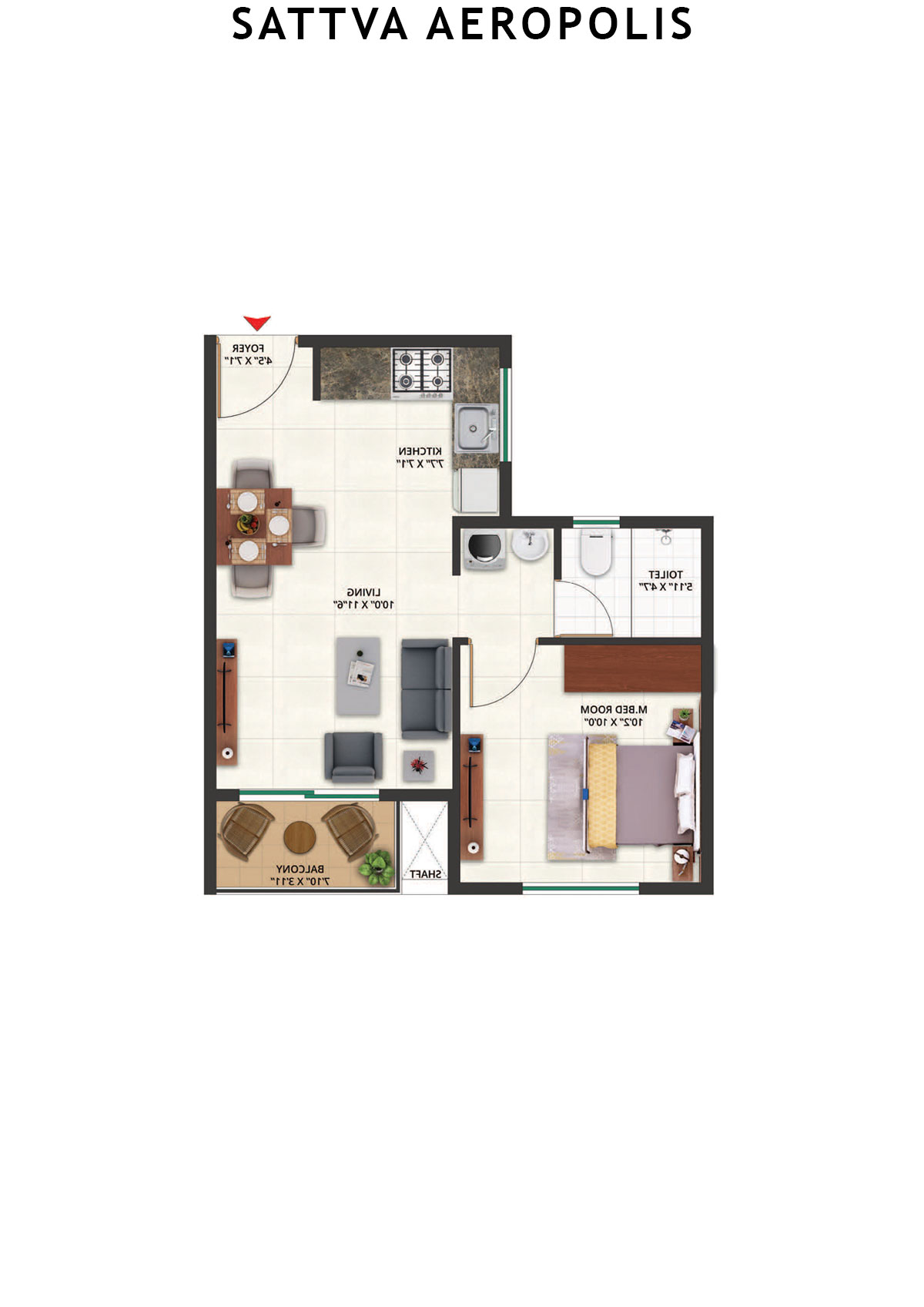 Sattva Aeropolis Block D Wing 11 Unit 9 Floor Plan