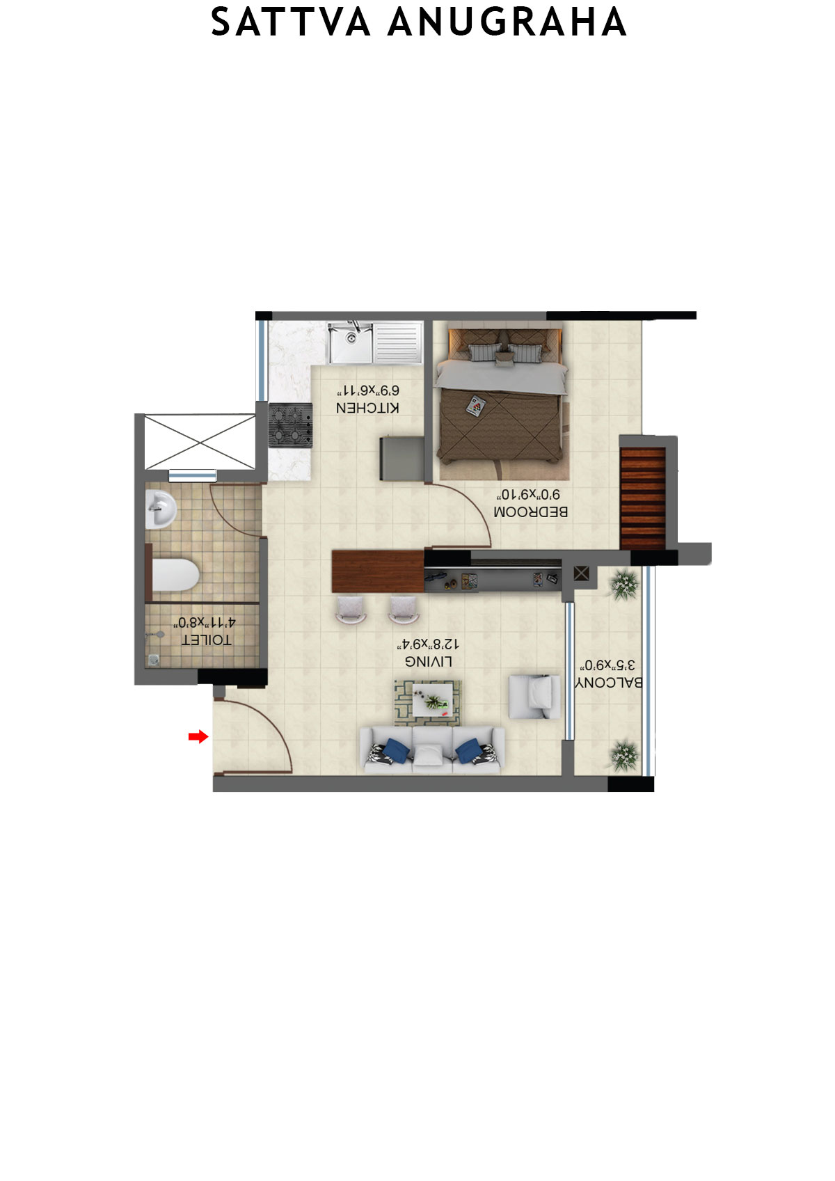 Sattva Anugraha Tower T12 Unit 5 Floor Plan
