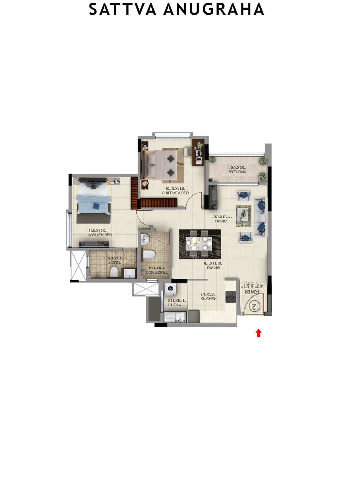 Sattva Anugraha Tower T22 Unit 2 Floor Plan