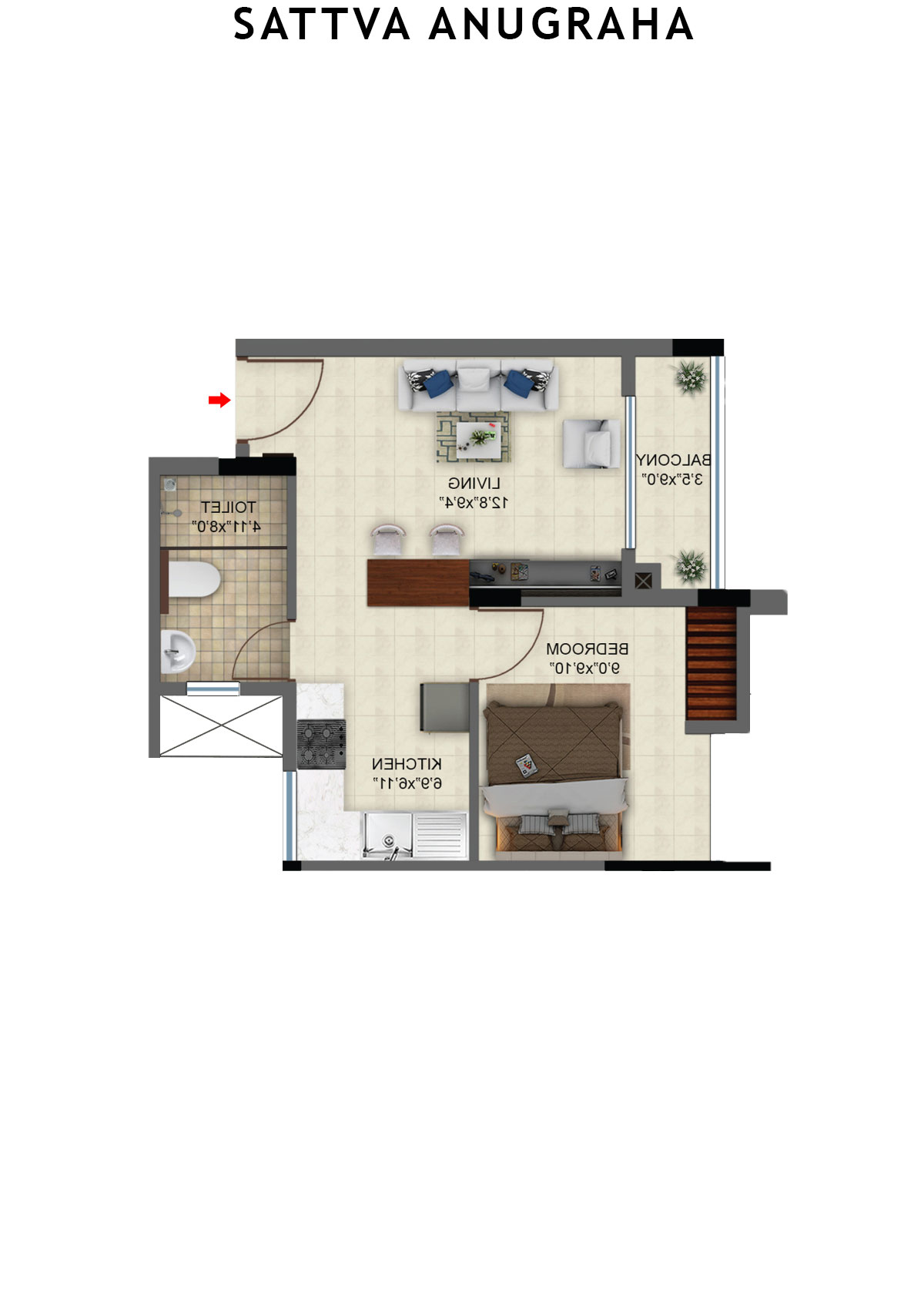 Sattva Anugraha Tower T9 Unit 6 Floor Plan