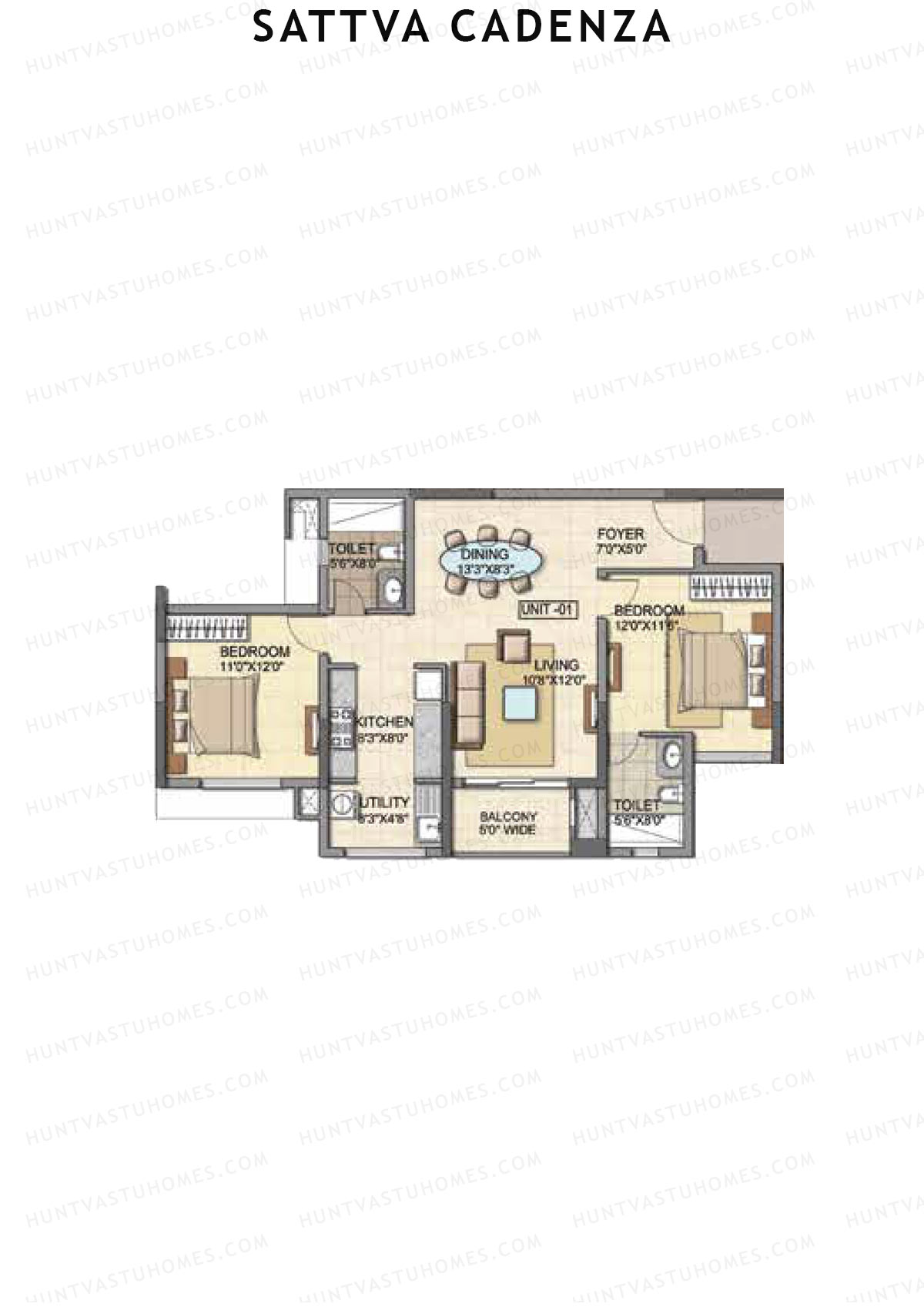 Sattva Cadenza Calypso Unit 1 Floor Plan