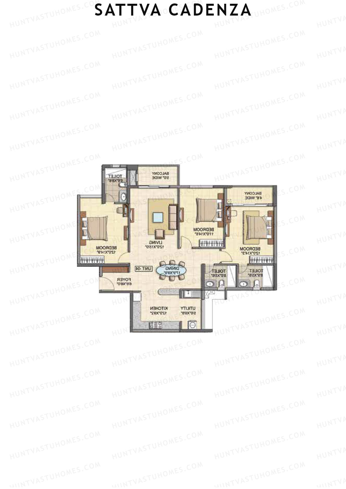 Sattva Cadenza Harmony Unit 4 Floor Plan