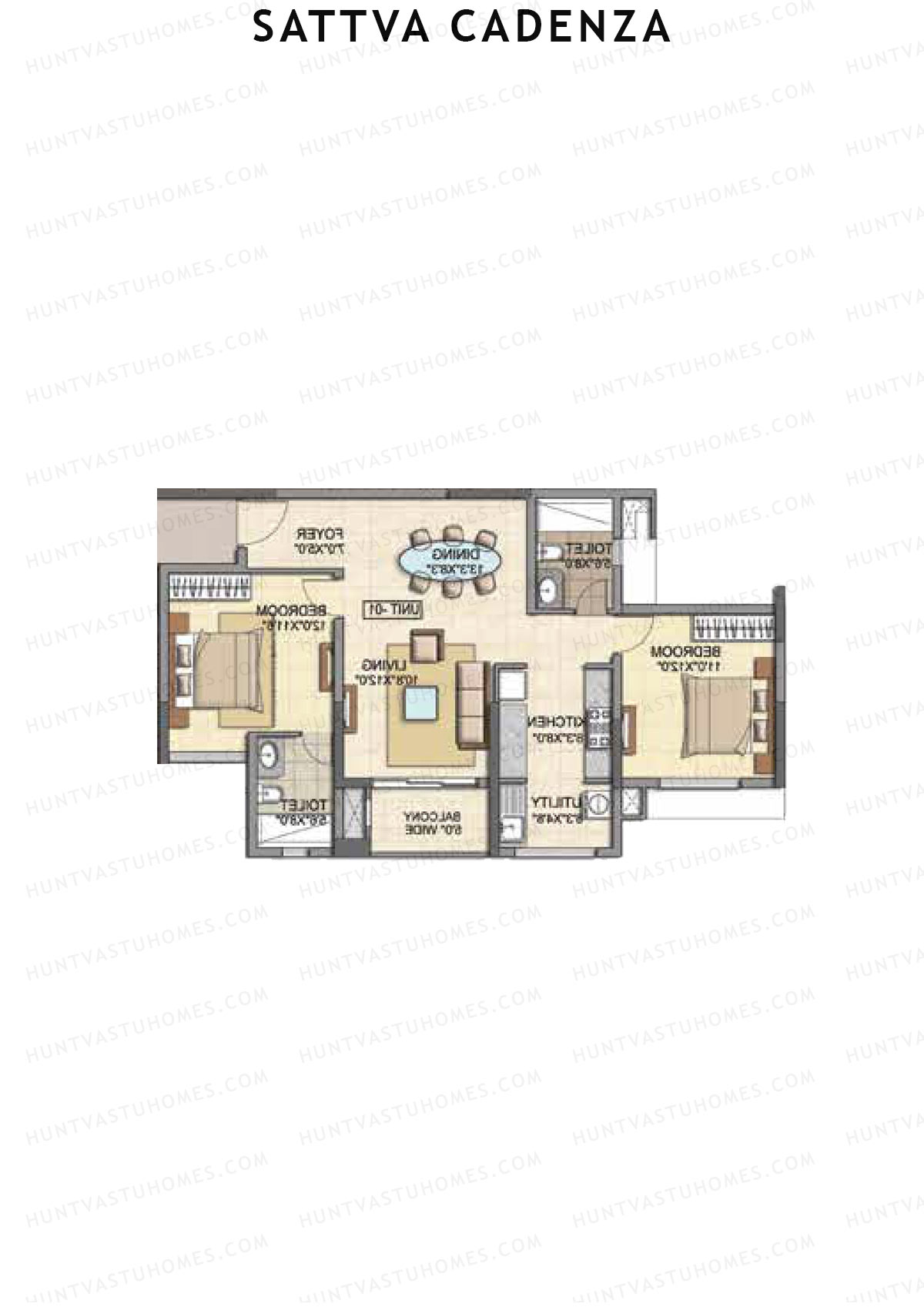 Sattva Cadenza Lyric Unit 1 Floor Plan