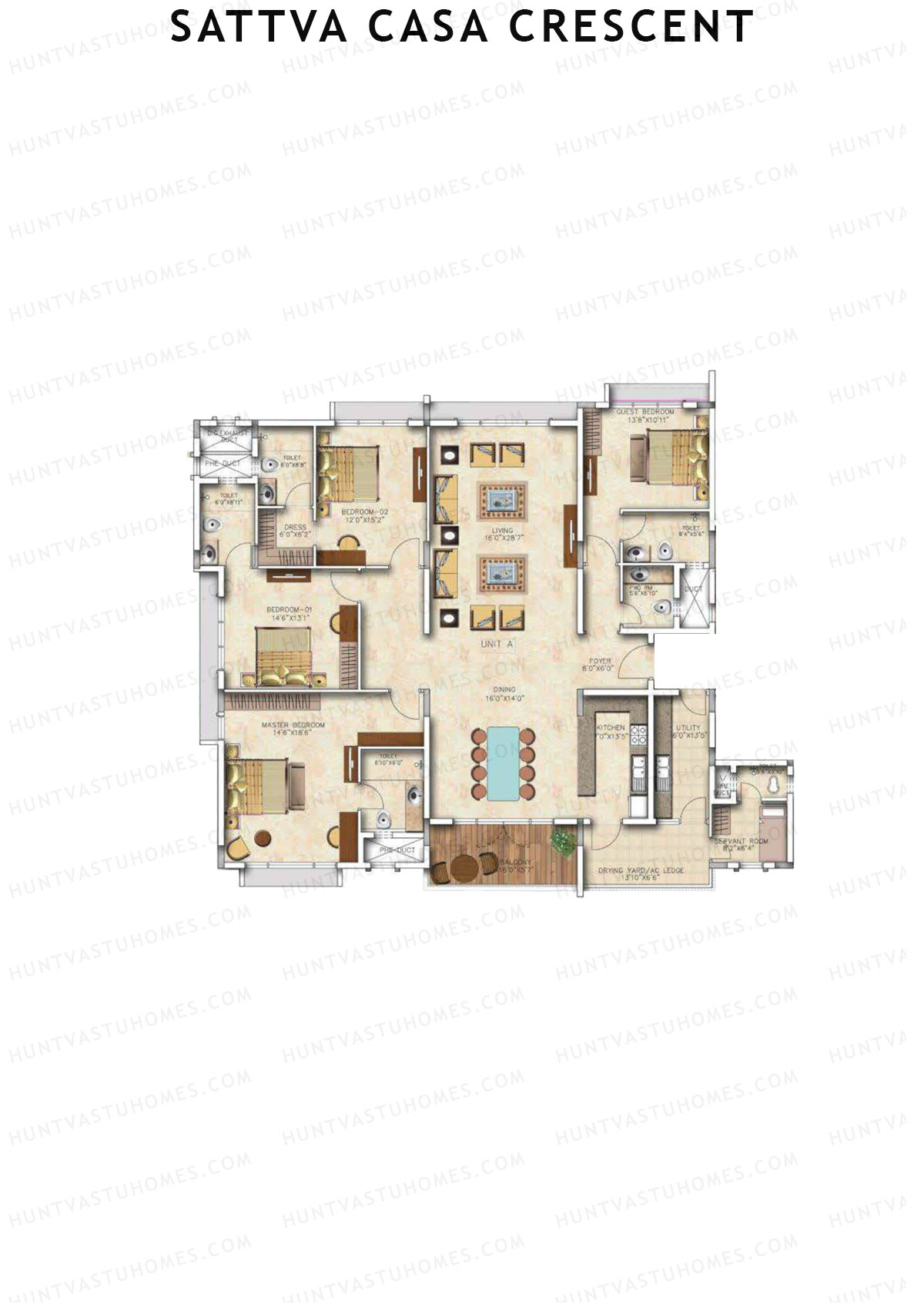 Sattva Casa Crescent Block A Unit 1 Floor Plan
