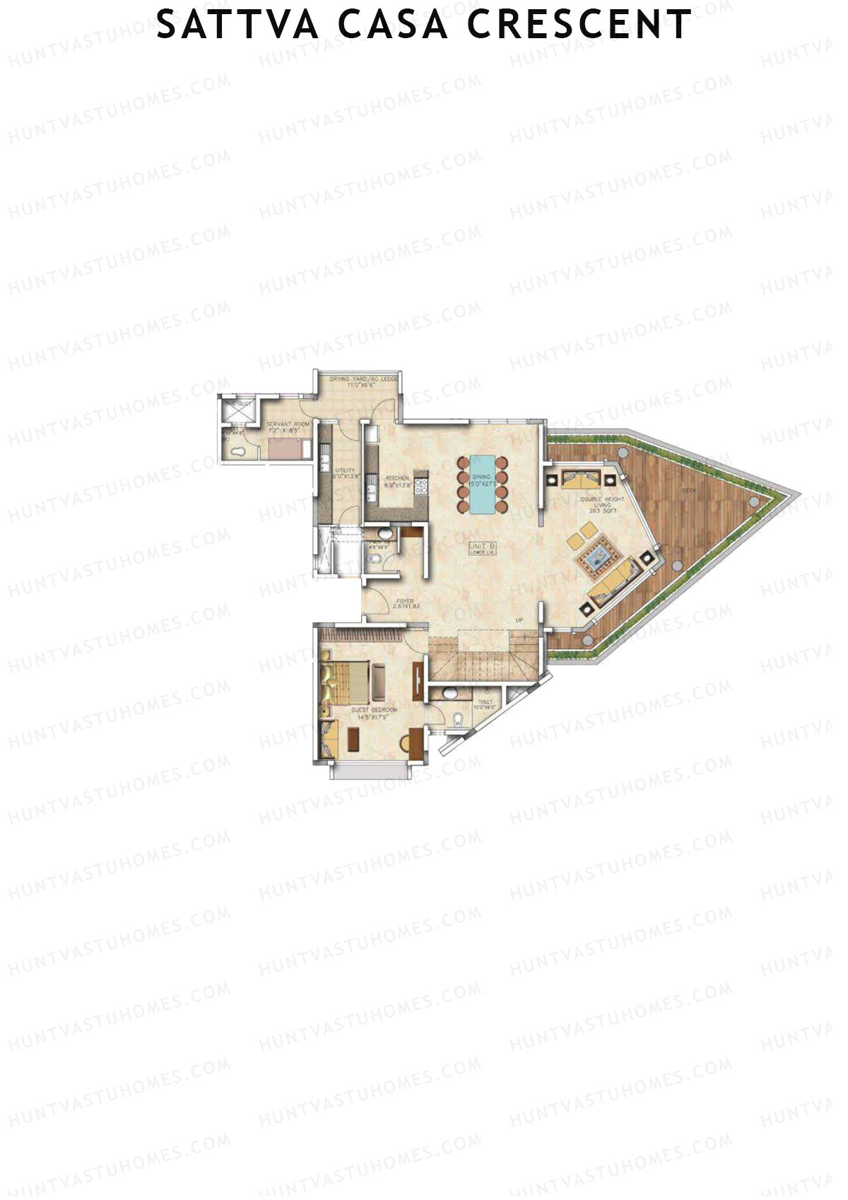 Sattva Casa Crescent Block A Unit 2 (Duplex) Floor Plan
