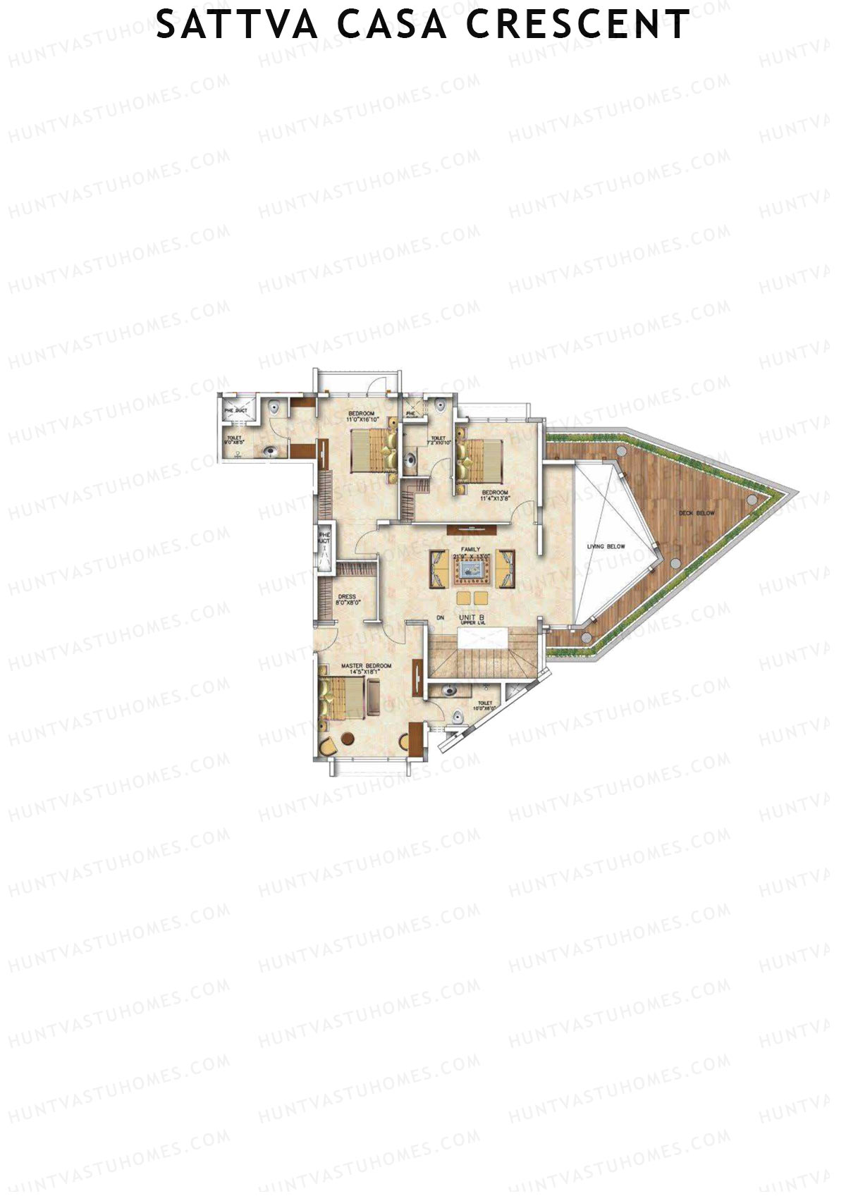 Sattva Casa Crescent Block A Unit 2 (Duplex) Floor Plan