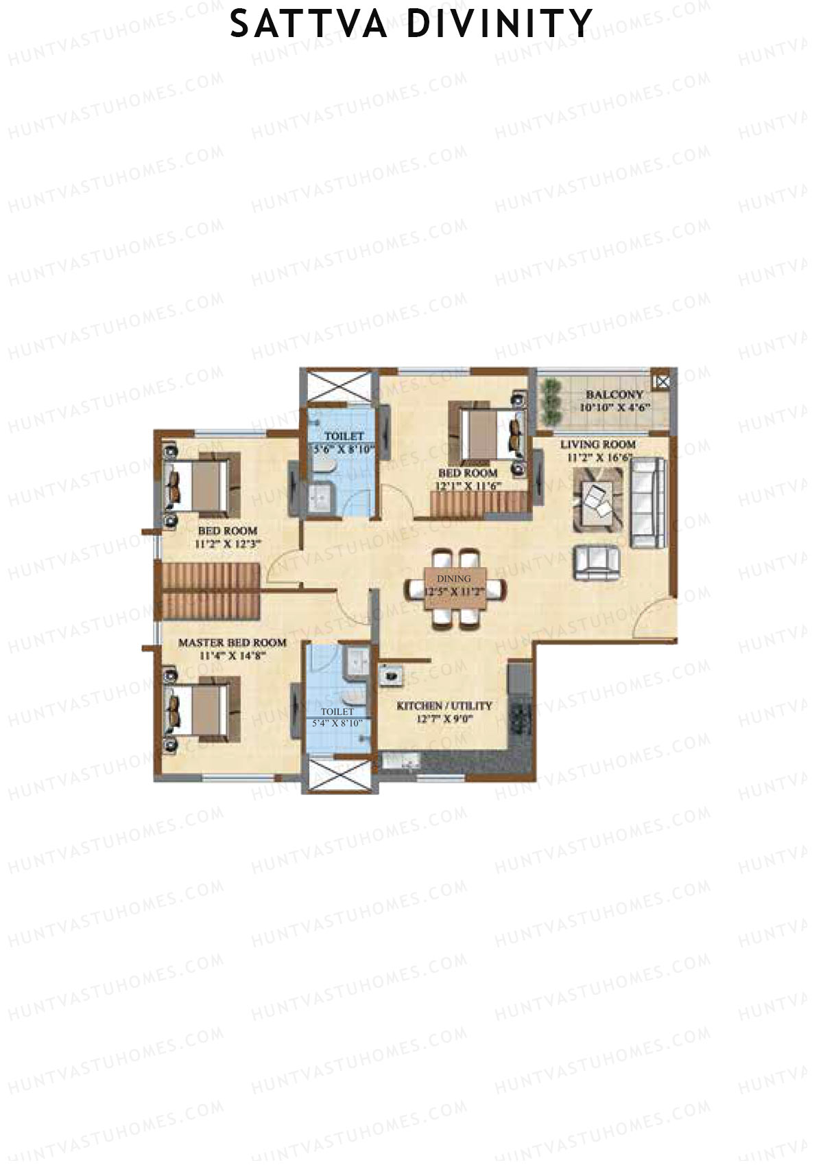 Sattva Divinity Tower 1 Unit 1 (Type A) Floor Plan