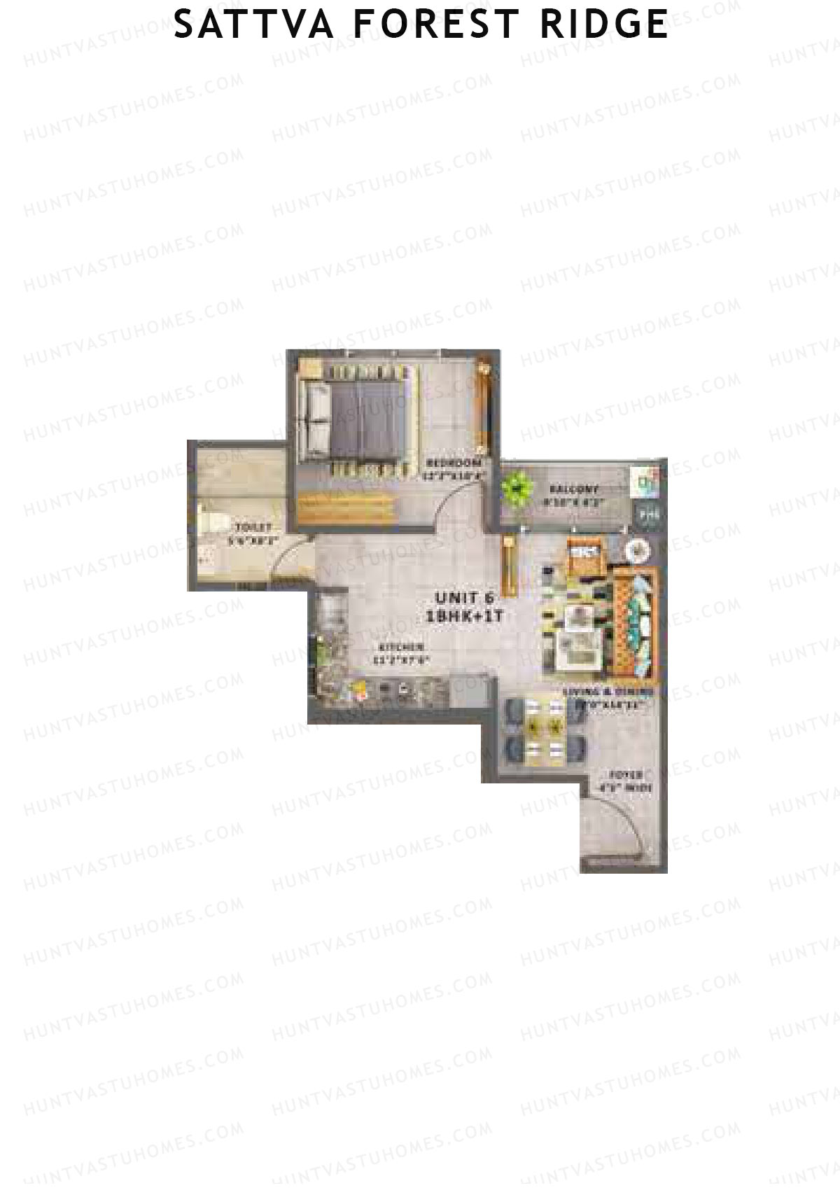 Sattva Forest Ridge Basil Wing C Unit 6 (Type 5B) Floor Plan