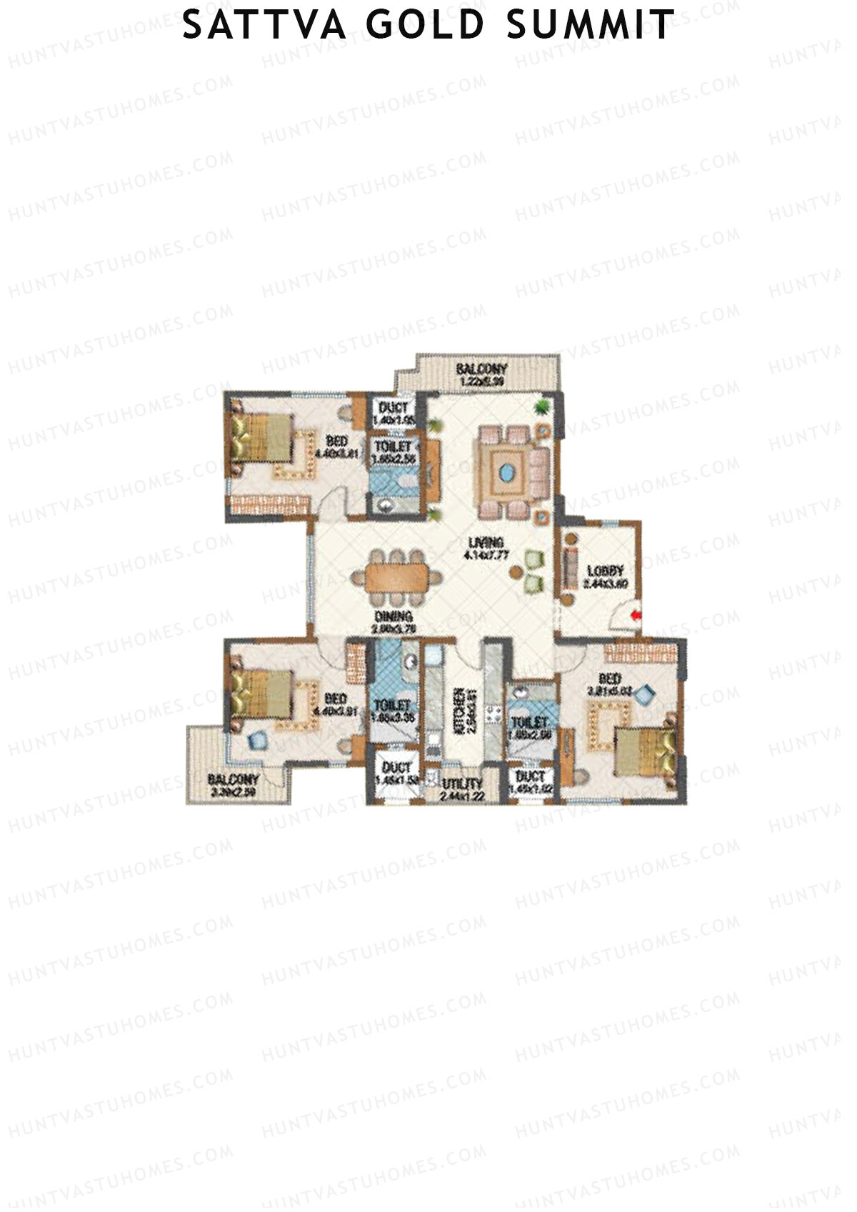 Sattva Gold Summit Block A Unit A1 Floor Plan