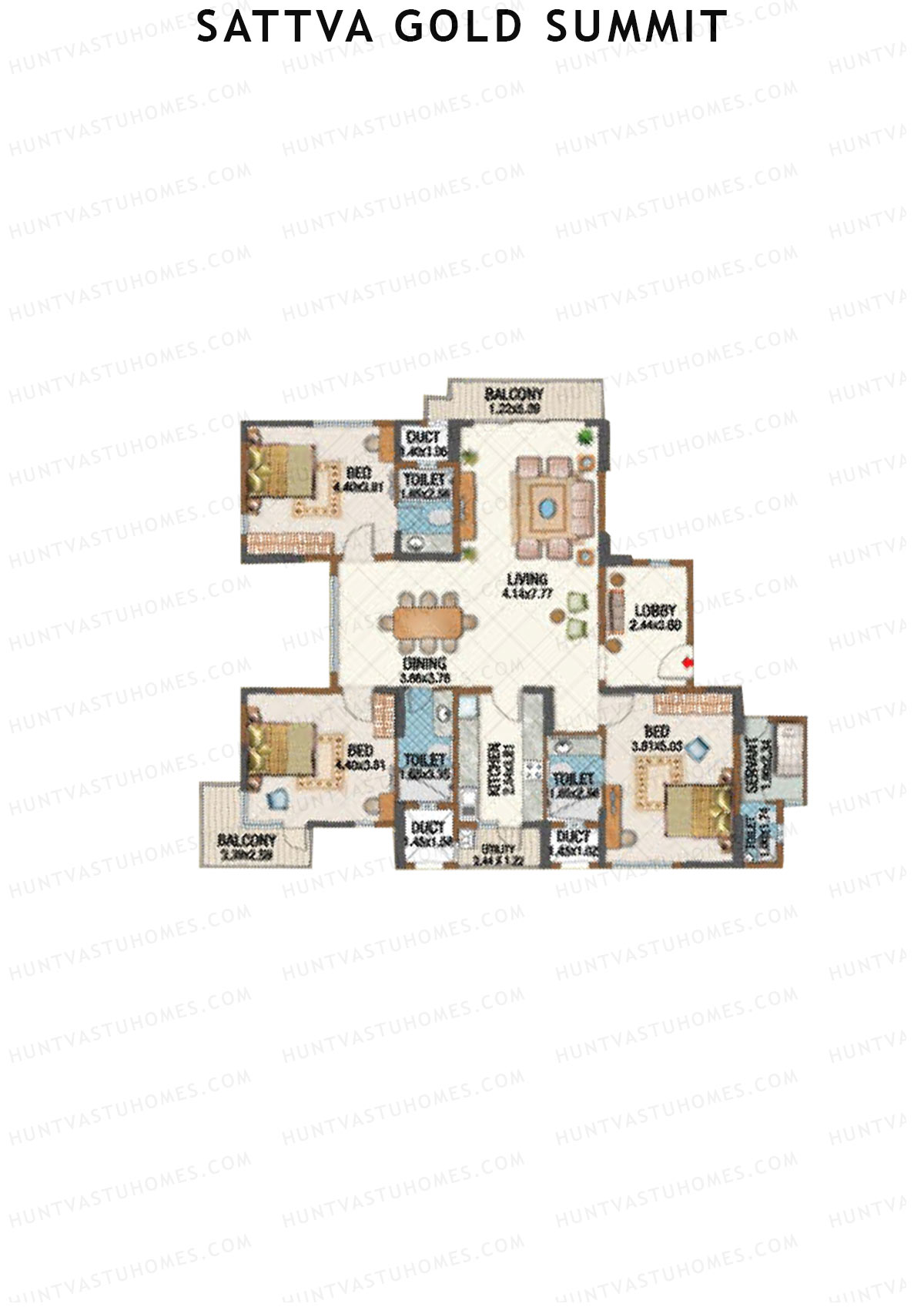 Sattva Gold Summit Block A Unit A1 Floor Plan