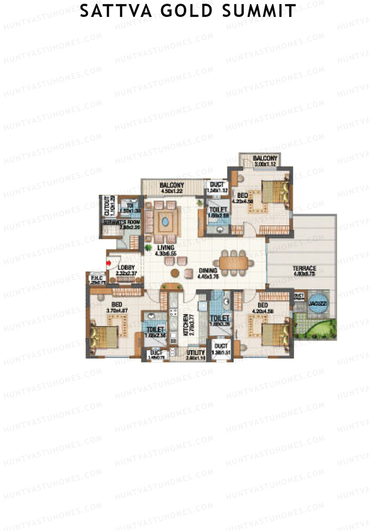 Sattva Gold Summit Block A Unit A3 Floor Plan