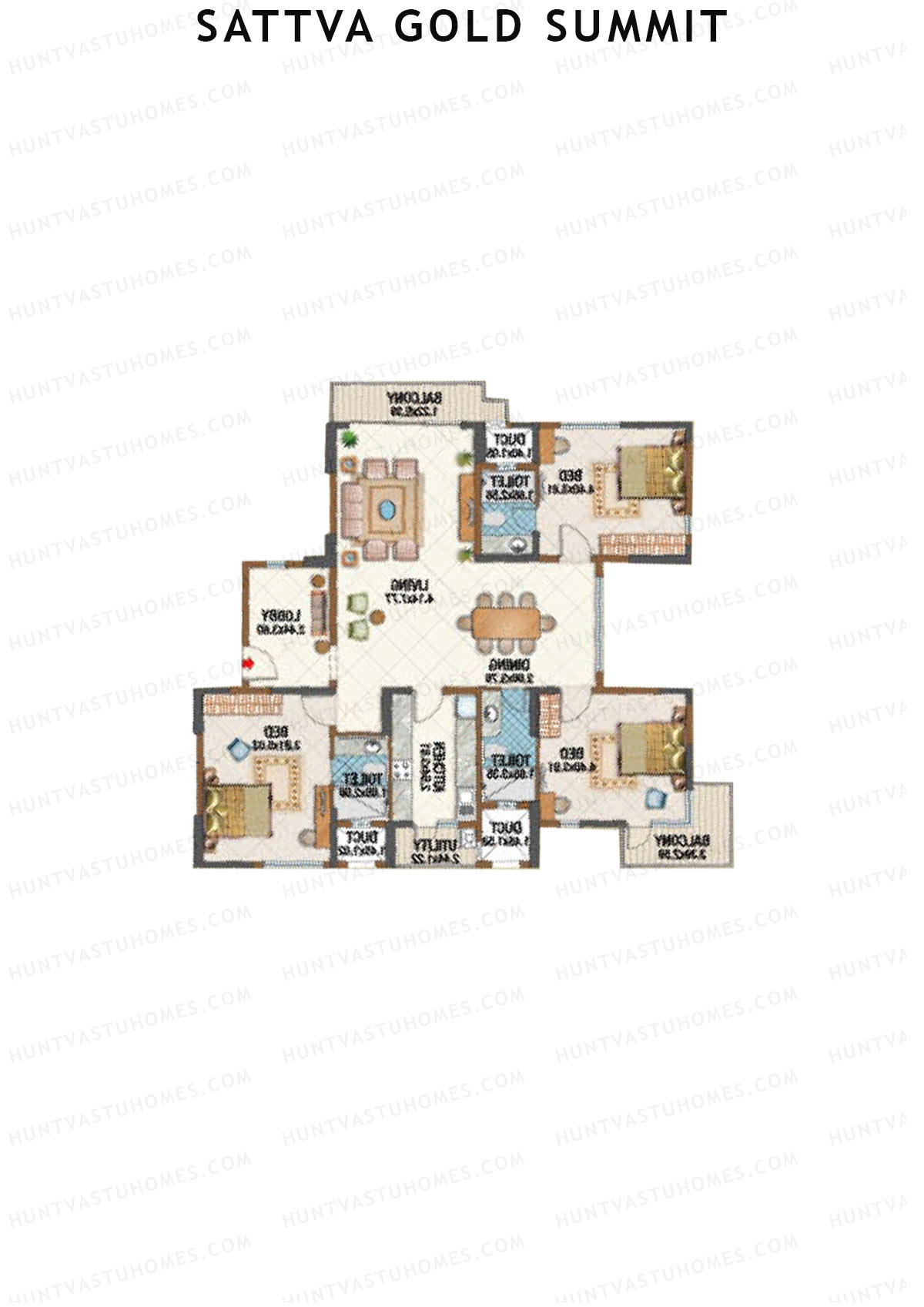 Sattva Gold Summit Block B Unit B1 Floor Plan
