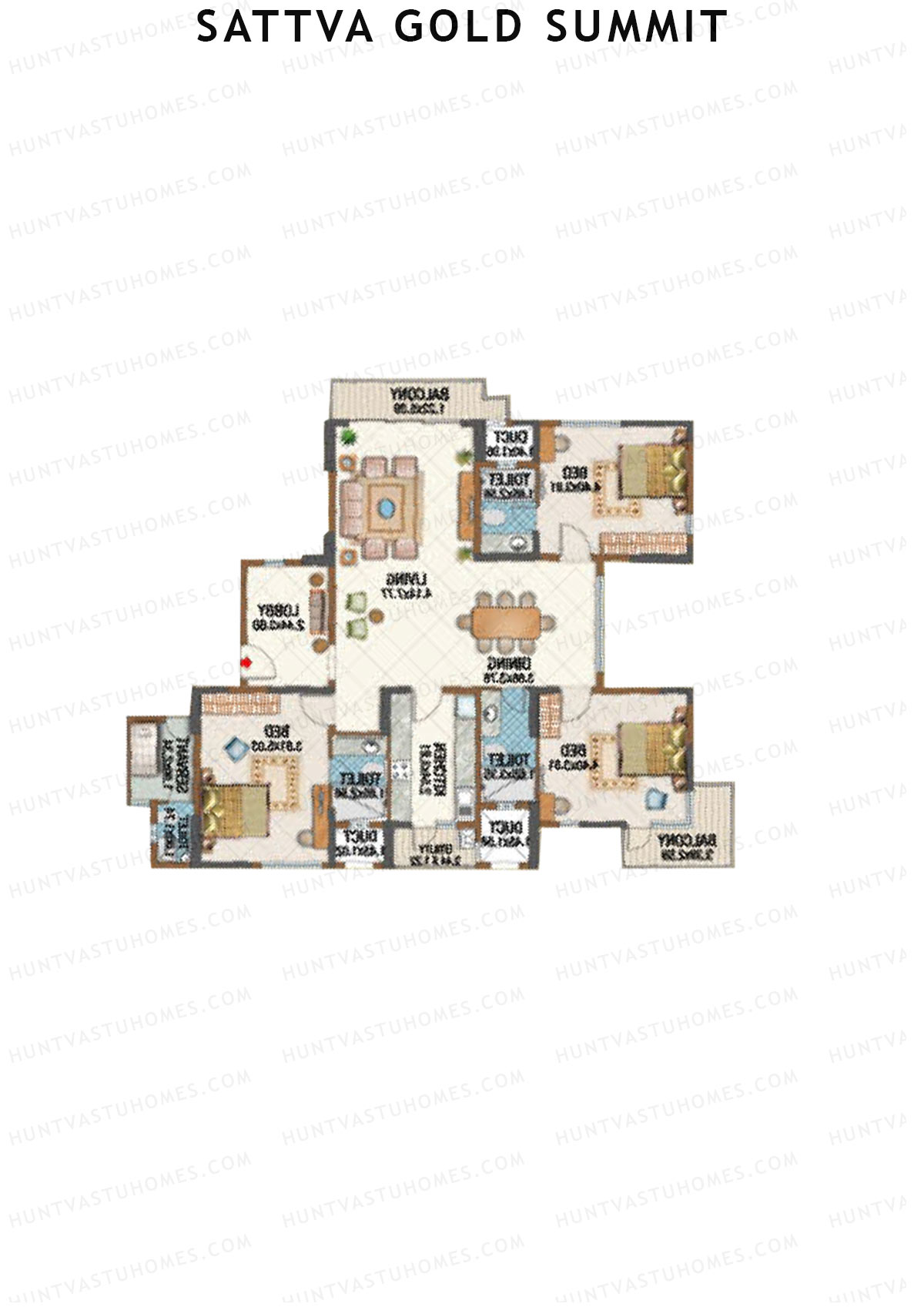 Sattva Gold Summit Block B Unit B1 Floor Plan