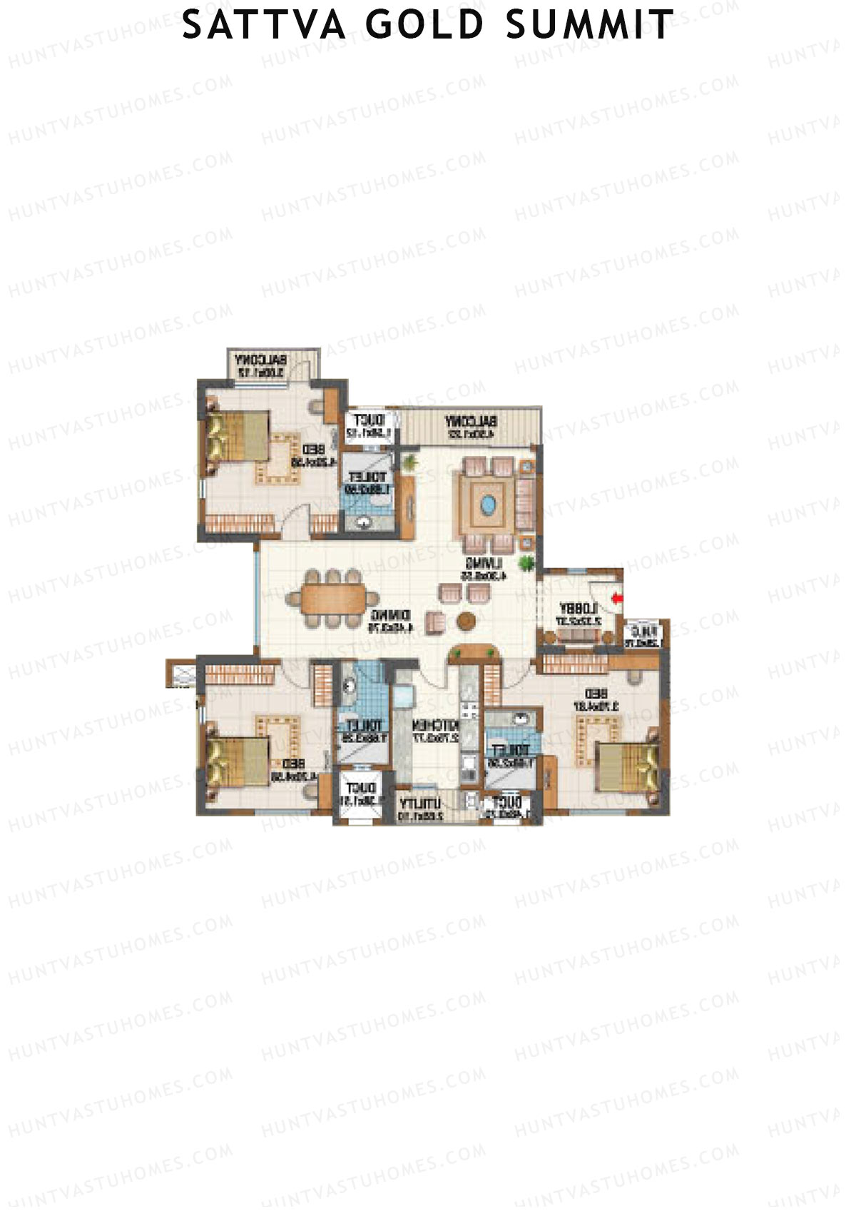 Sattva Gold Summit Block B Unit B3 Floor Plan