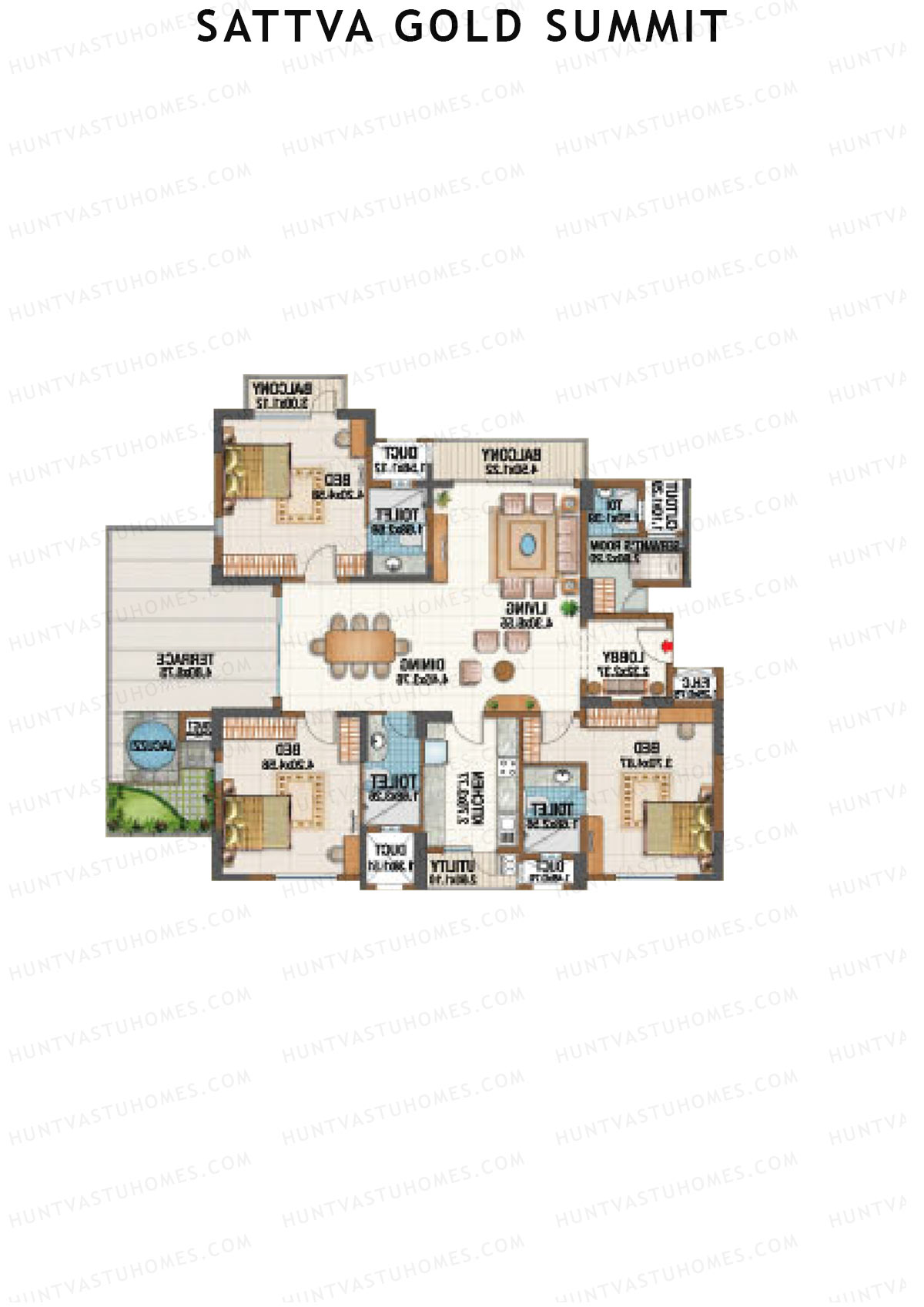 Sattva Gold Summit Block B Unit B3 Floor Plan